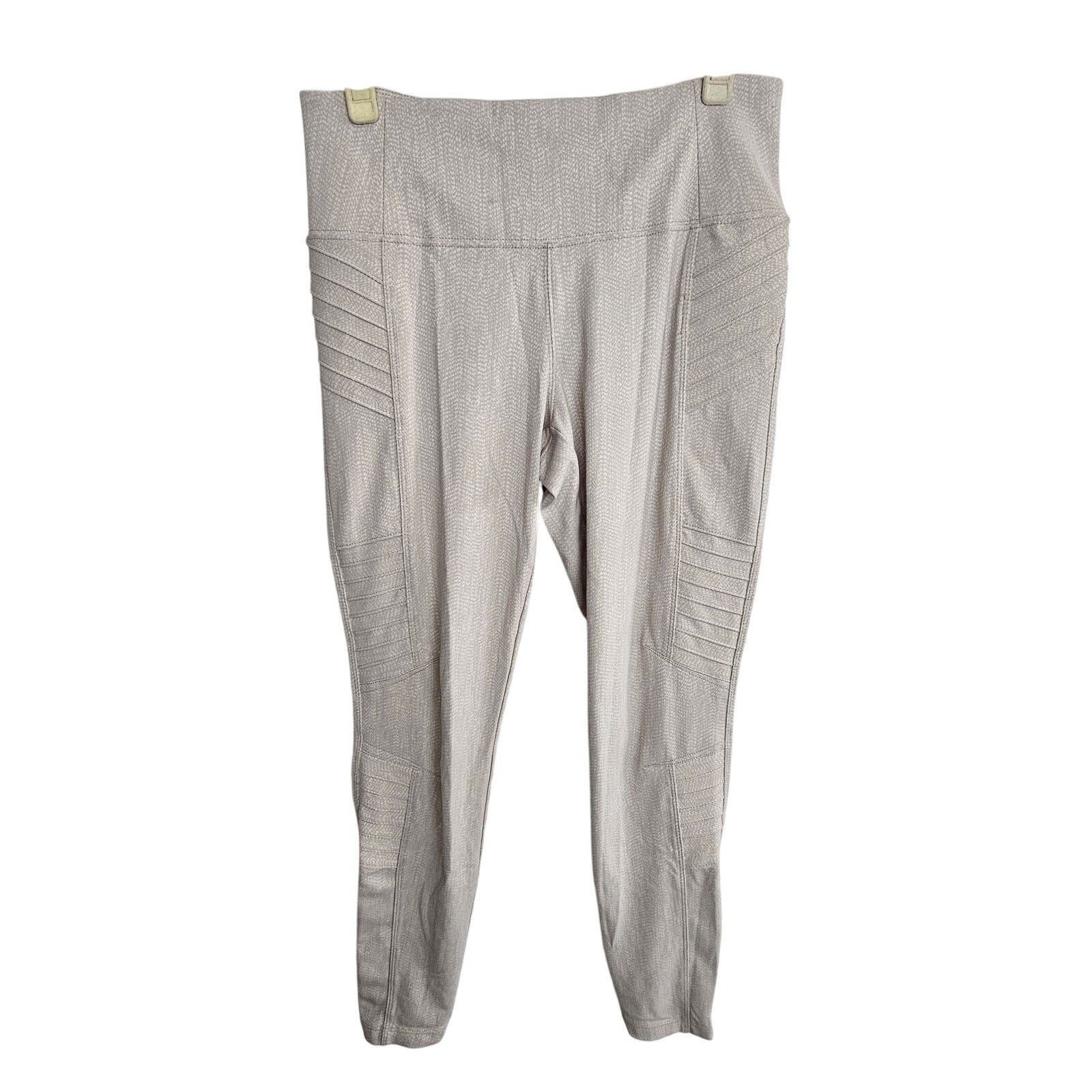 Athleta Athleta Leggings Women M Tan Delancey Textured Moto Tight Size 29" - 1 Thumbnail
