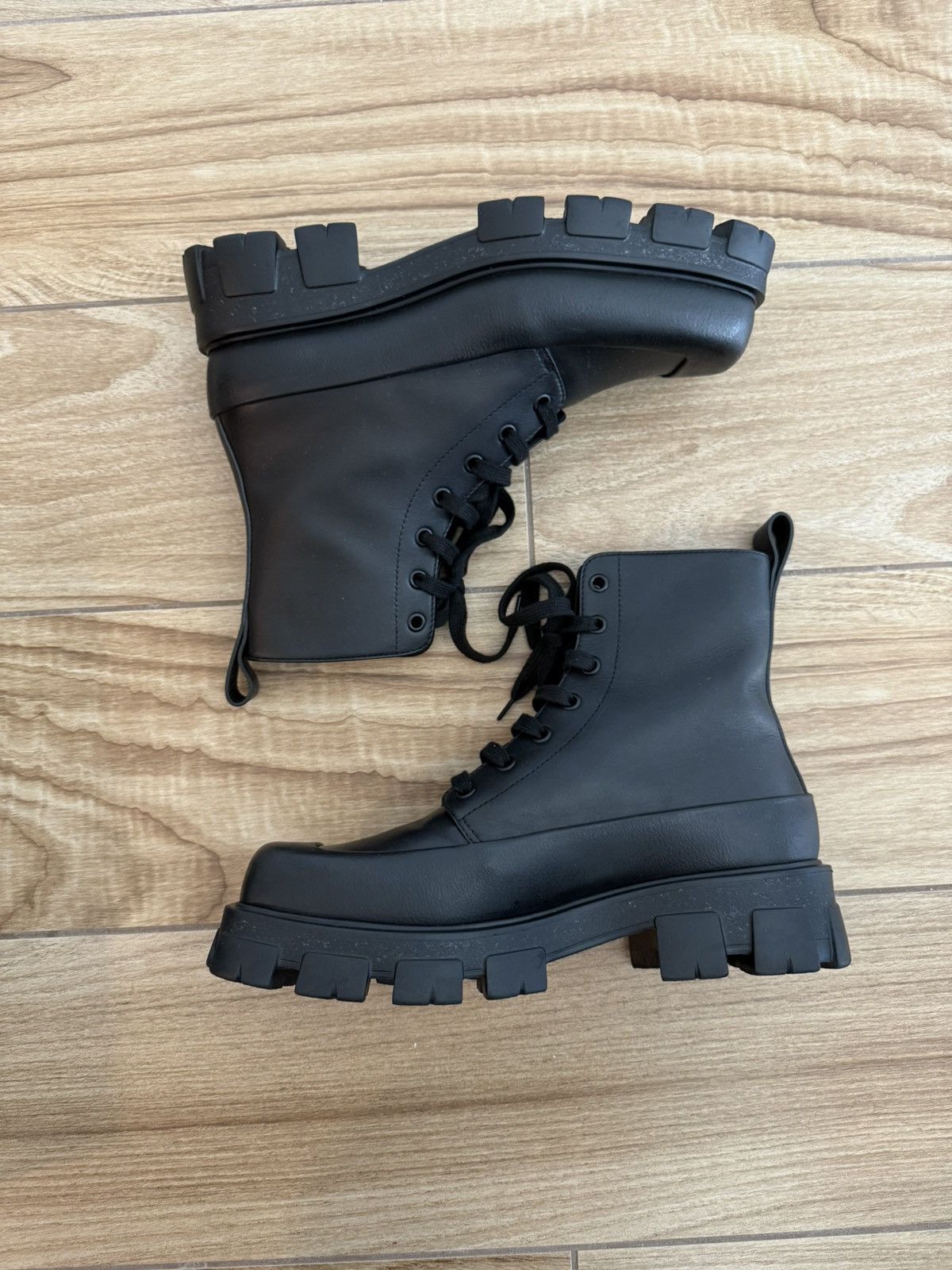 Prada Square Toe Leather Ankle Boots