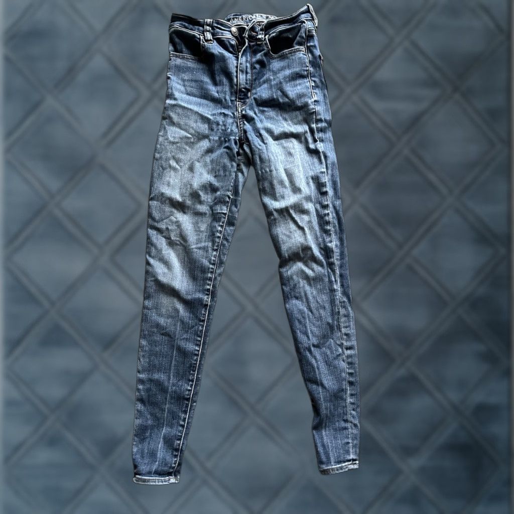 American Eagle Outfitters American Eagle Highest Rise Jegging Blue Jeans Women Size 2 Regular Ankle Zip Size 26" / US 2 / IT 38 - 1 Thumbnail