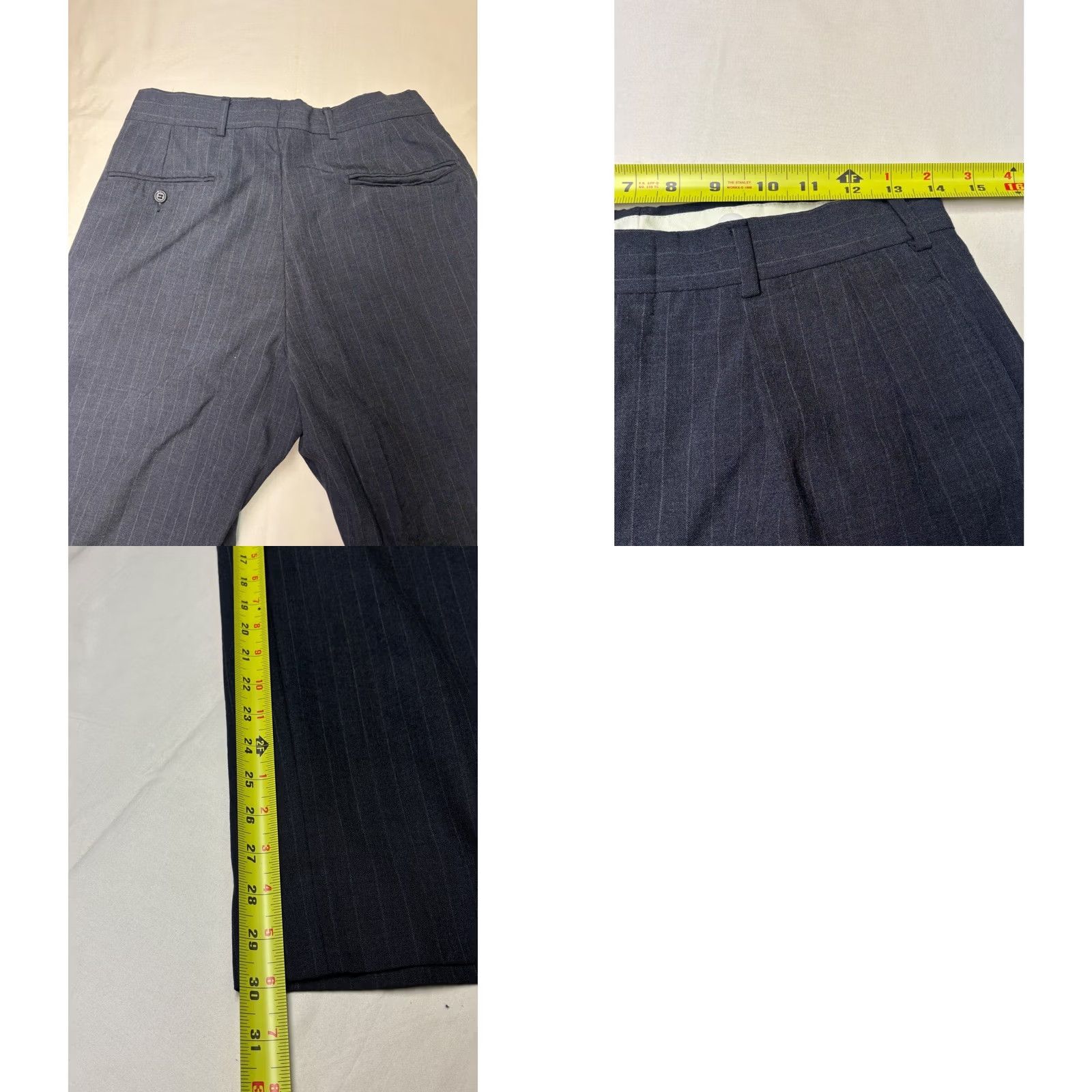 Vintage Polo University Club by Ralph Lauren Suit Mens 2 Piece Wool Pinstripe Gray Classic 3-Button Jacket Notch Lapel Fall Spring Winter Formal Business Mens Size US XL / EU 56 / 4 - 10 Thumbnail