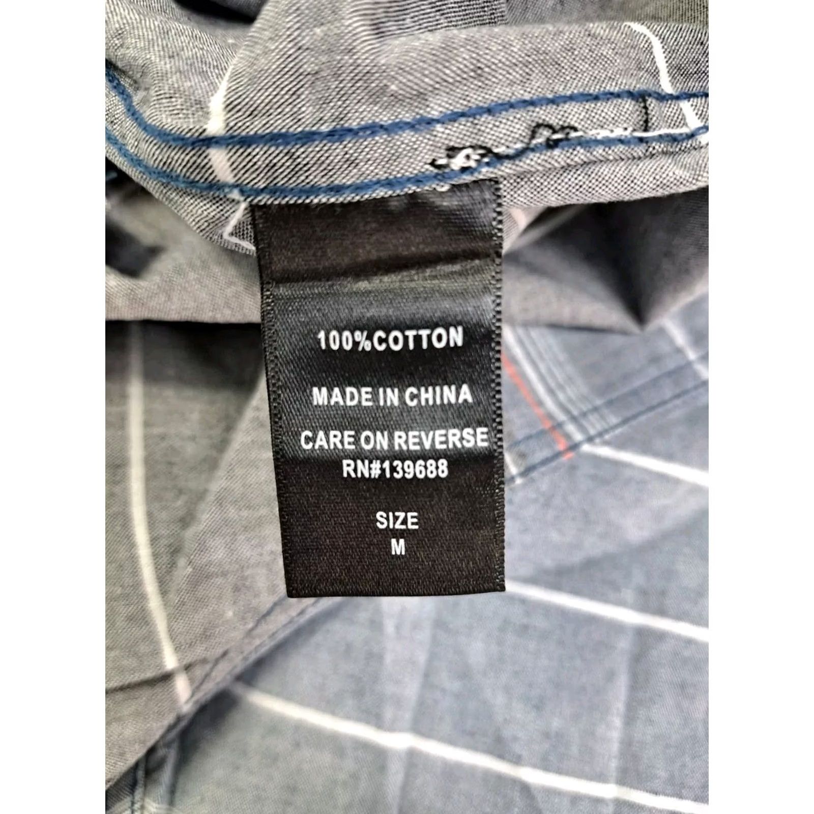 Vintage NWT Ocean Current Mens Short Sleeve Button Up Striped Shirt Size Medium Grey/Blue Size US M / EU 48-50 / 2 - 8 Thumbnail