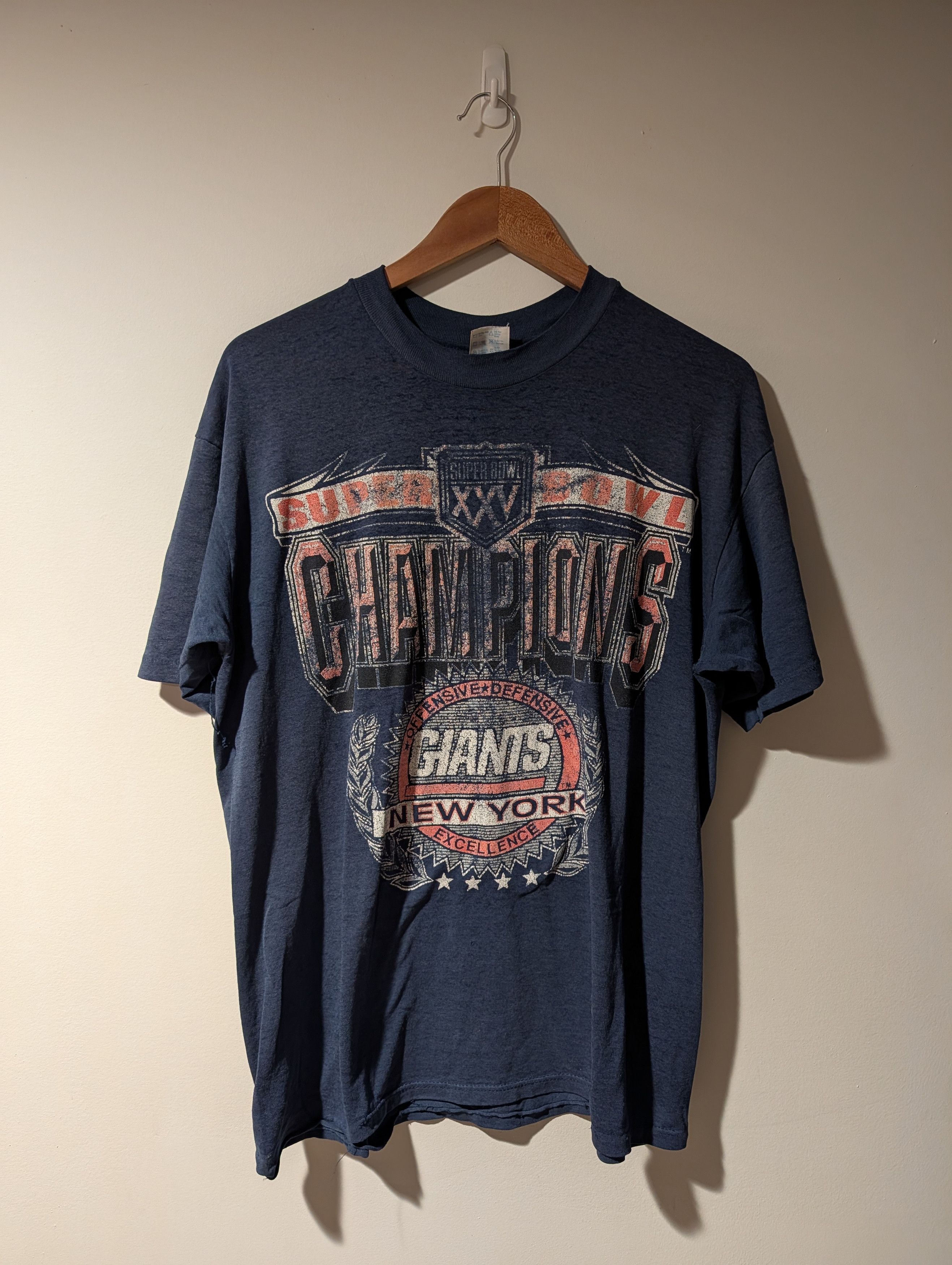 NFL Vintage 1991 New York Giants Super Bowl XXV Champion T-Shirt Size US XL / EU 56 / 4 - 1 Thumbnail