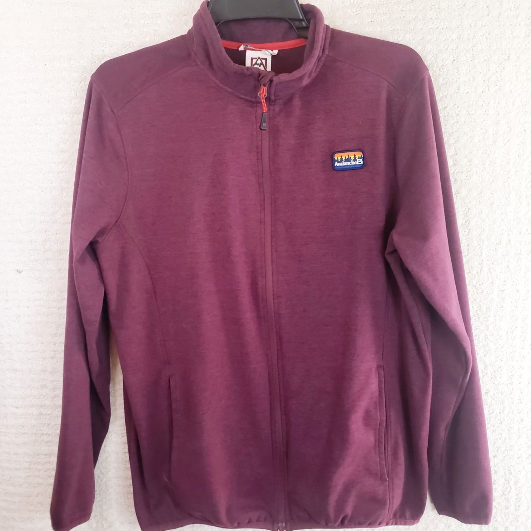Avalanche Avalanche Men's M Maroon Full Zip Knit Fleece Jacket Stand Up Collar Logo Size US M / EU 48-50 / 2 - 2 Thumbnail