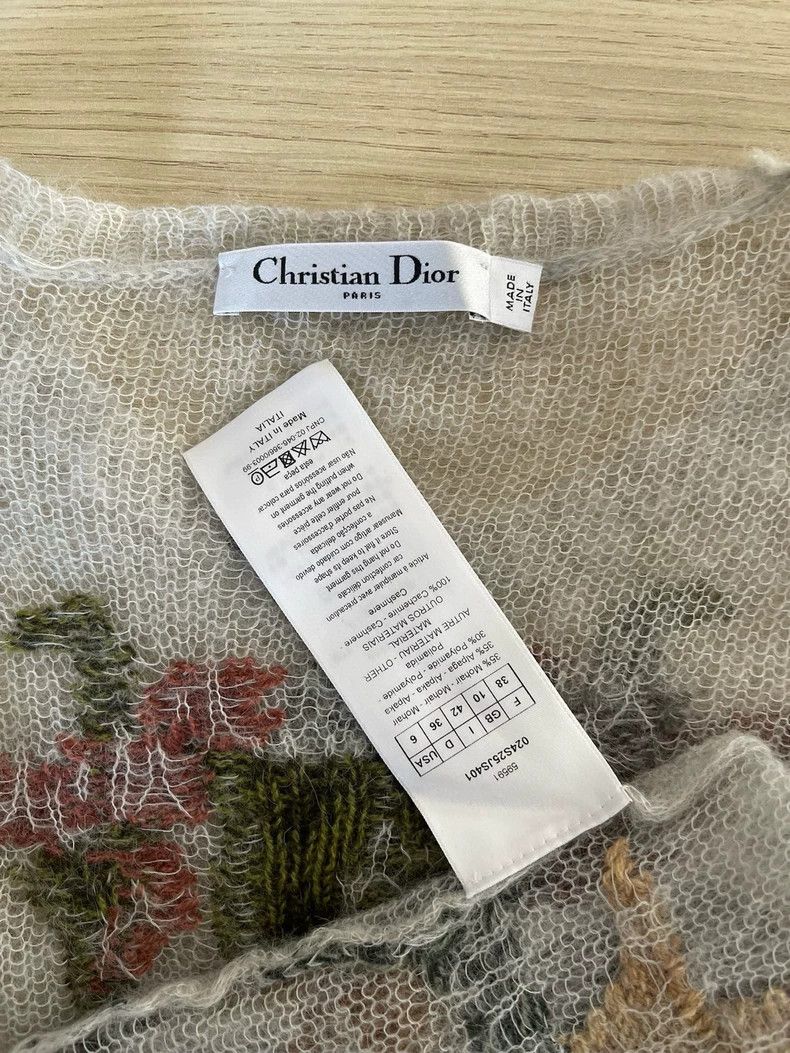 Dior Dior White flower transparent sweater Size XS / US 0-2 / IT 36-38 - 3 Thumbnail