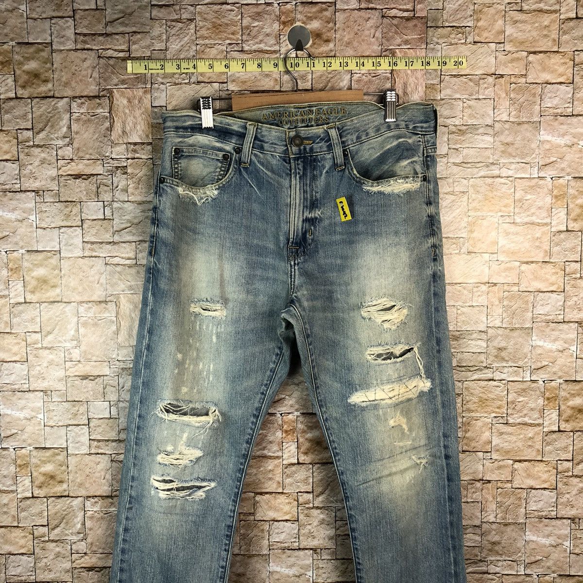 Japanese Brand Eagle American Outfitters Distressed Denim Pants #A1042 Size US 32 / EU 48 - 2 Thumbnail