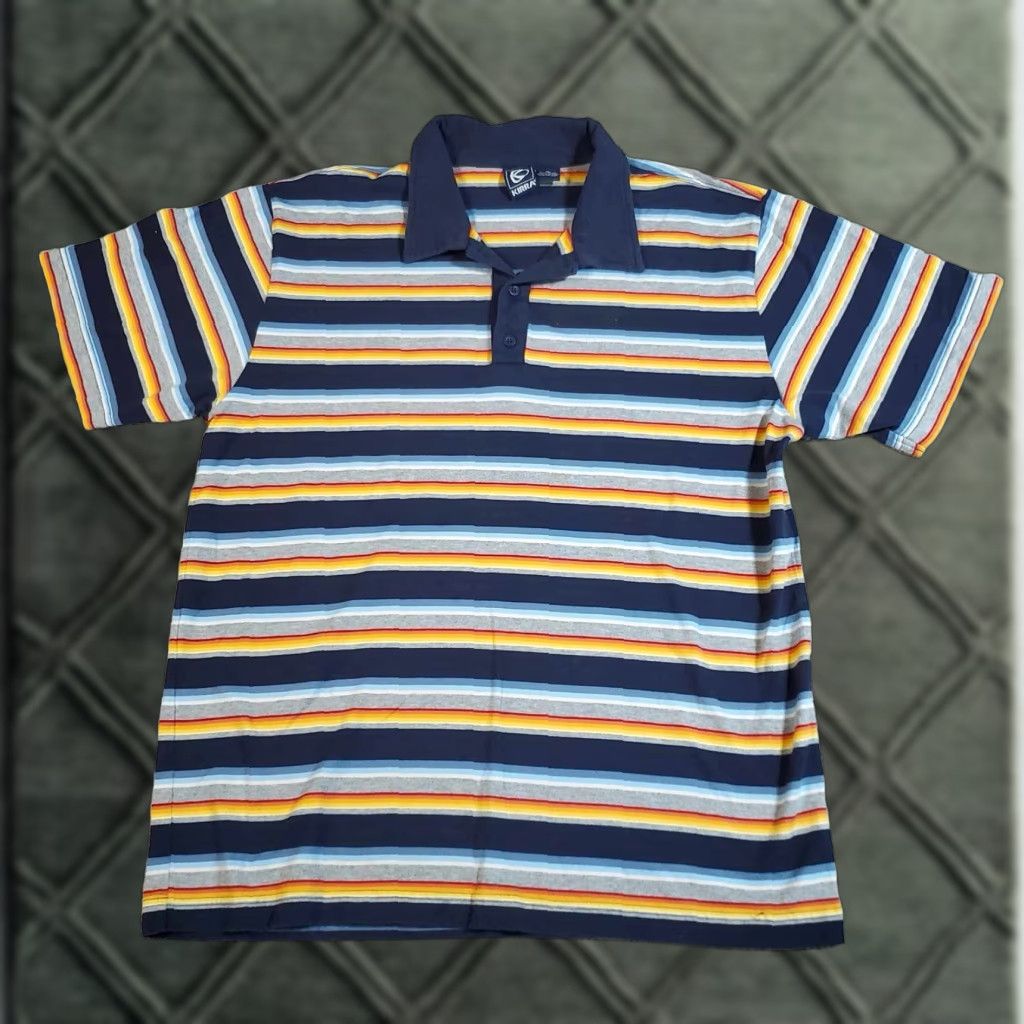 Vintage Y2K Kirra Polo Shirt Mens XL Striped Short Sleeve Casual Cotton Skate Surf Polo Size US XL / EU 56 / 4 - 1 Thumbnail