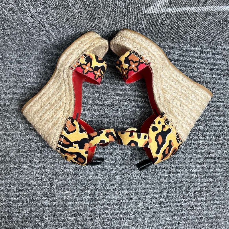 Louis Vuitton Louis Vuitton Leopard Print Wedge Sandals - Size US 6 / EU 39 - 7 Thumbnail