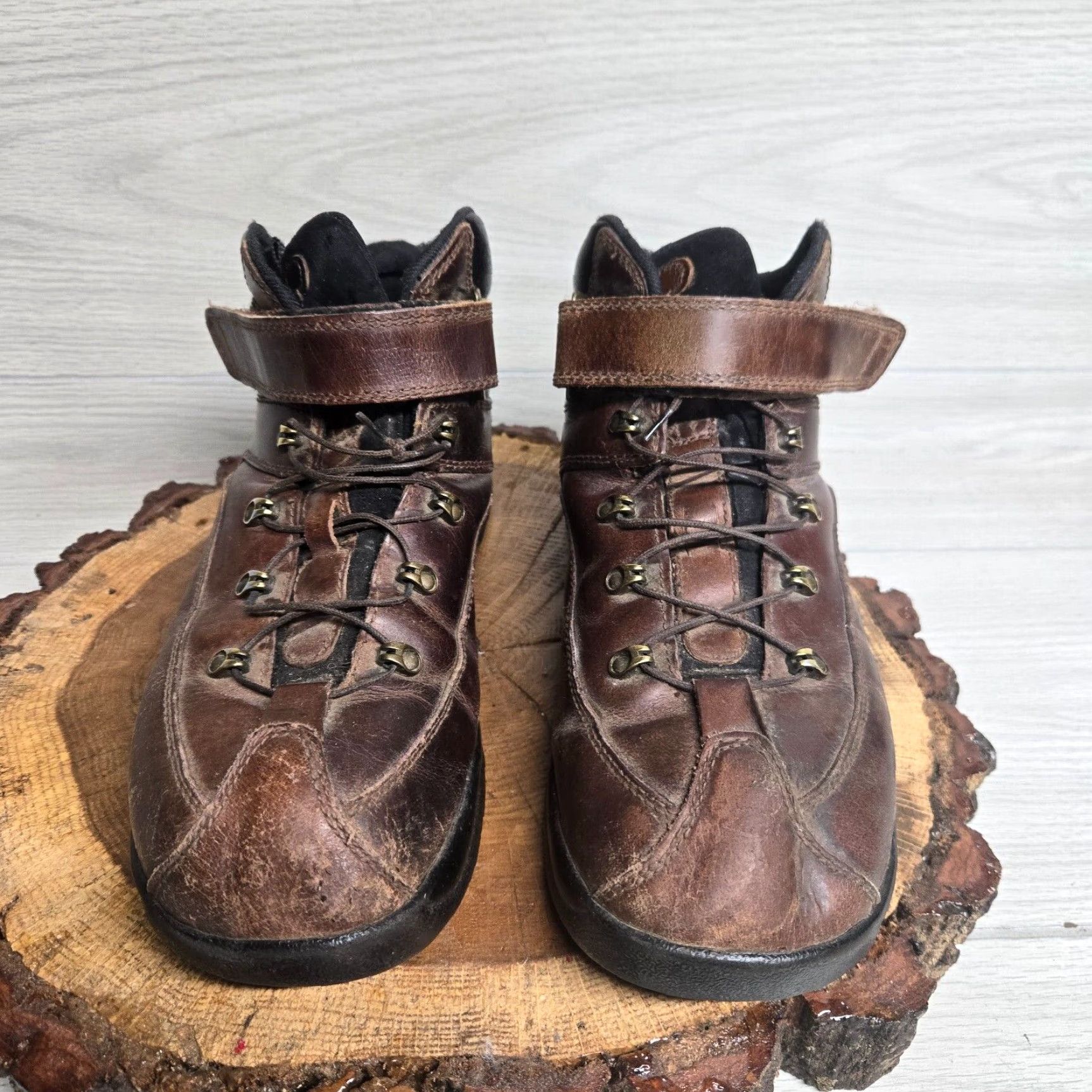 Vintage Apex Men's Hiking Boots Casual Outdoor Leather Orthopedic Brown Wide 10.5 Size US 10.5 / EU 43-44 - 3 Thumbnail