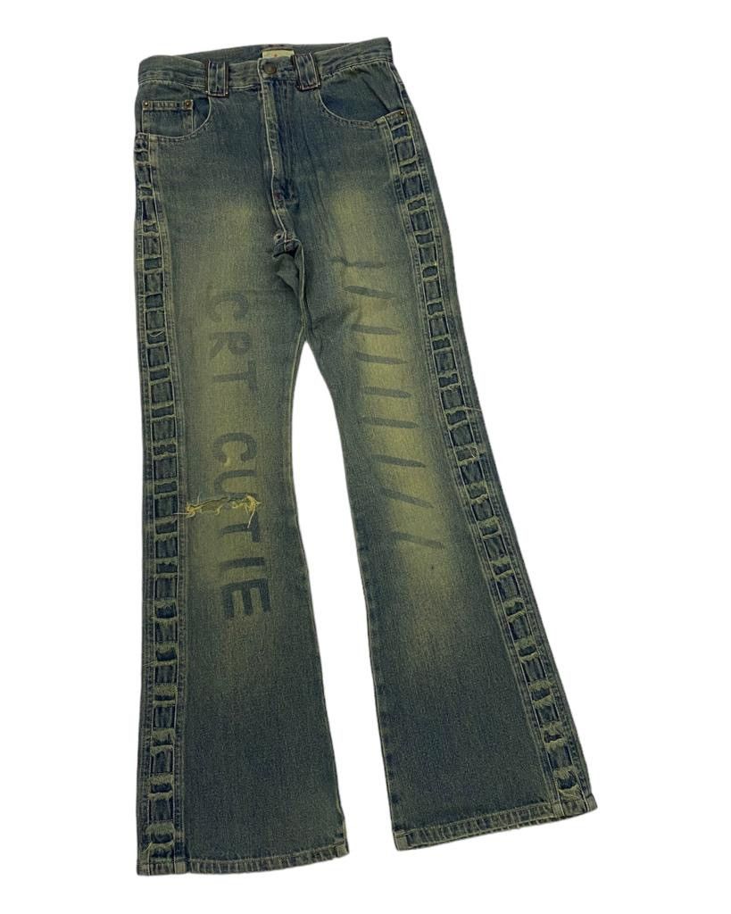 If Six Was Nine FLARE JEANS RARE DISTRESS CRY CUTIE DENIM JEANS BOOTCUT Size 25" / US 0 / IT 36 - 3 Thumbnail