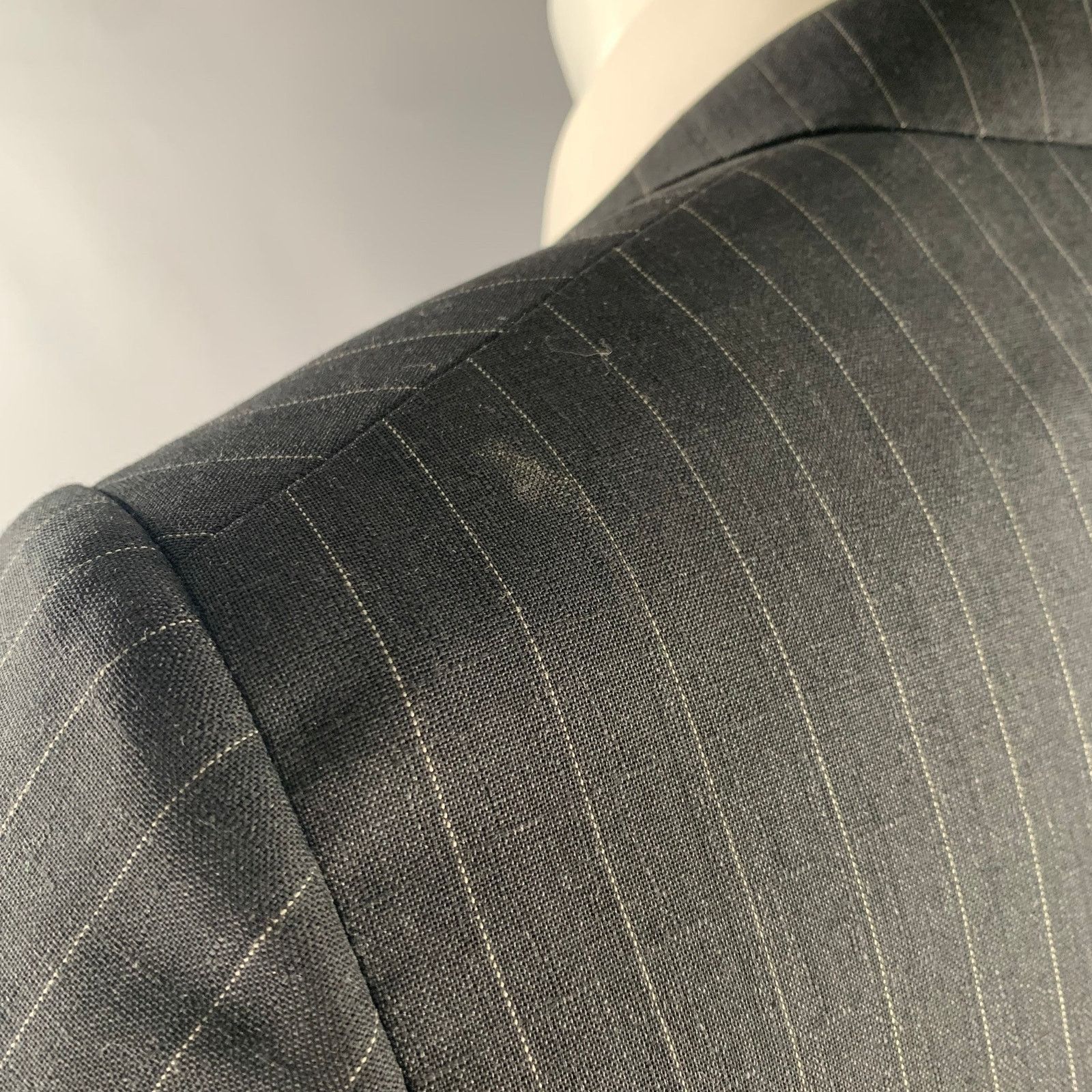 Other D'URBAN 40 Black Pinstripe Wool Notch Lapel Suit Size 40R - 13 Thumbnail