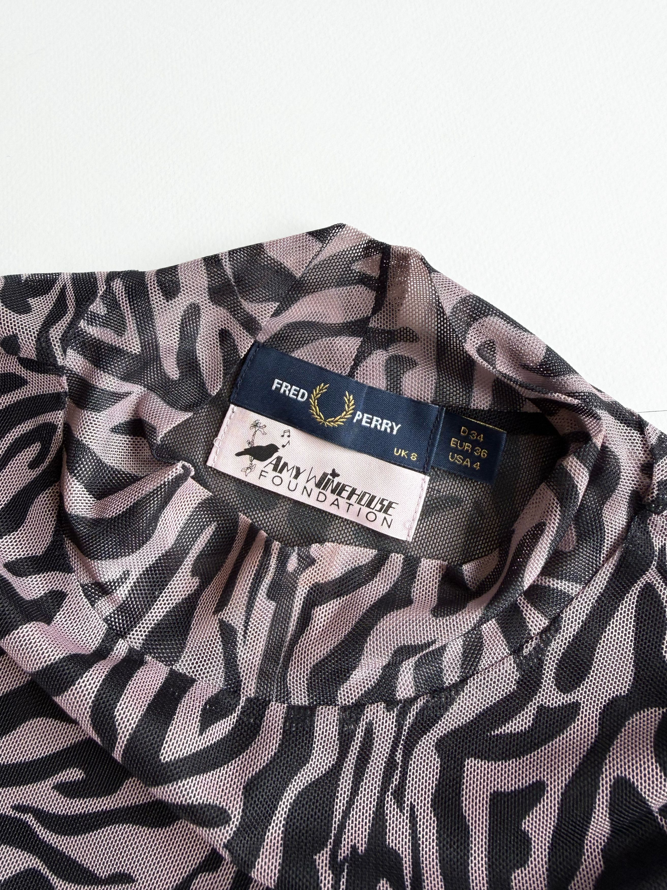 Fred Perry Fred Perry x Amy Winehouse Zebra Print Mesh Dress US4 Size S / US 4 / IT 40 - 2 Thumbnail
