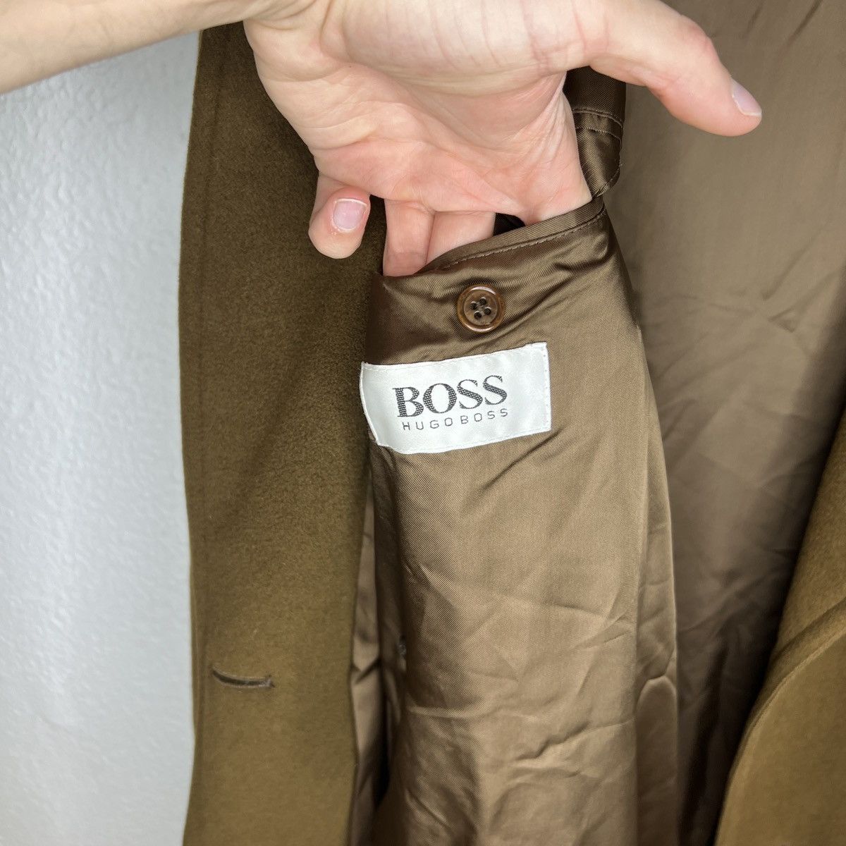 Hugo Boss HUGO BOSS Vintage Wool Double-breasted Coat Brown Size US M / EU 48-50 / 2 - 10 Thumbnail