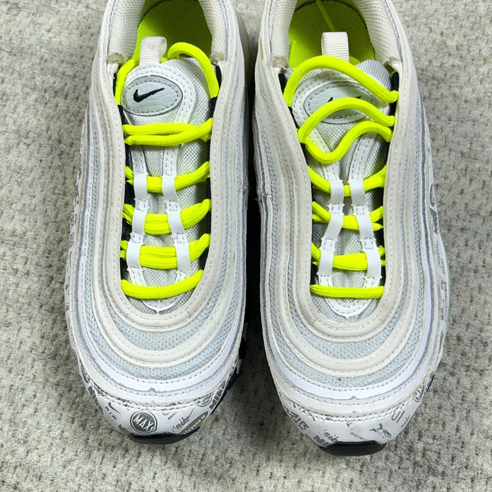 Nike NIKE AIR MAX 97 GS White Neon Yellow Reflective Logos Size 4.5Y Womens Sneaker Size US 5 / IT 35 - 4 Thumbnail