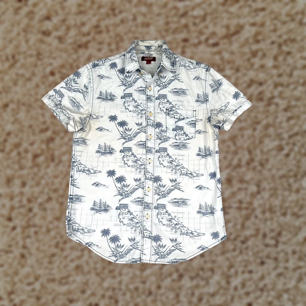 Vintage Arizona Jean Co Shirt Mens S White Short Sleeve Nautical Map Button Up Size US S / EU 44-46 / 1 - 1 Thumbnail