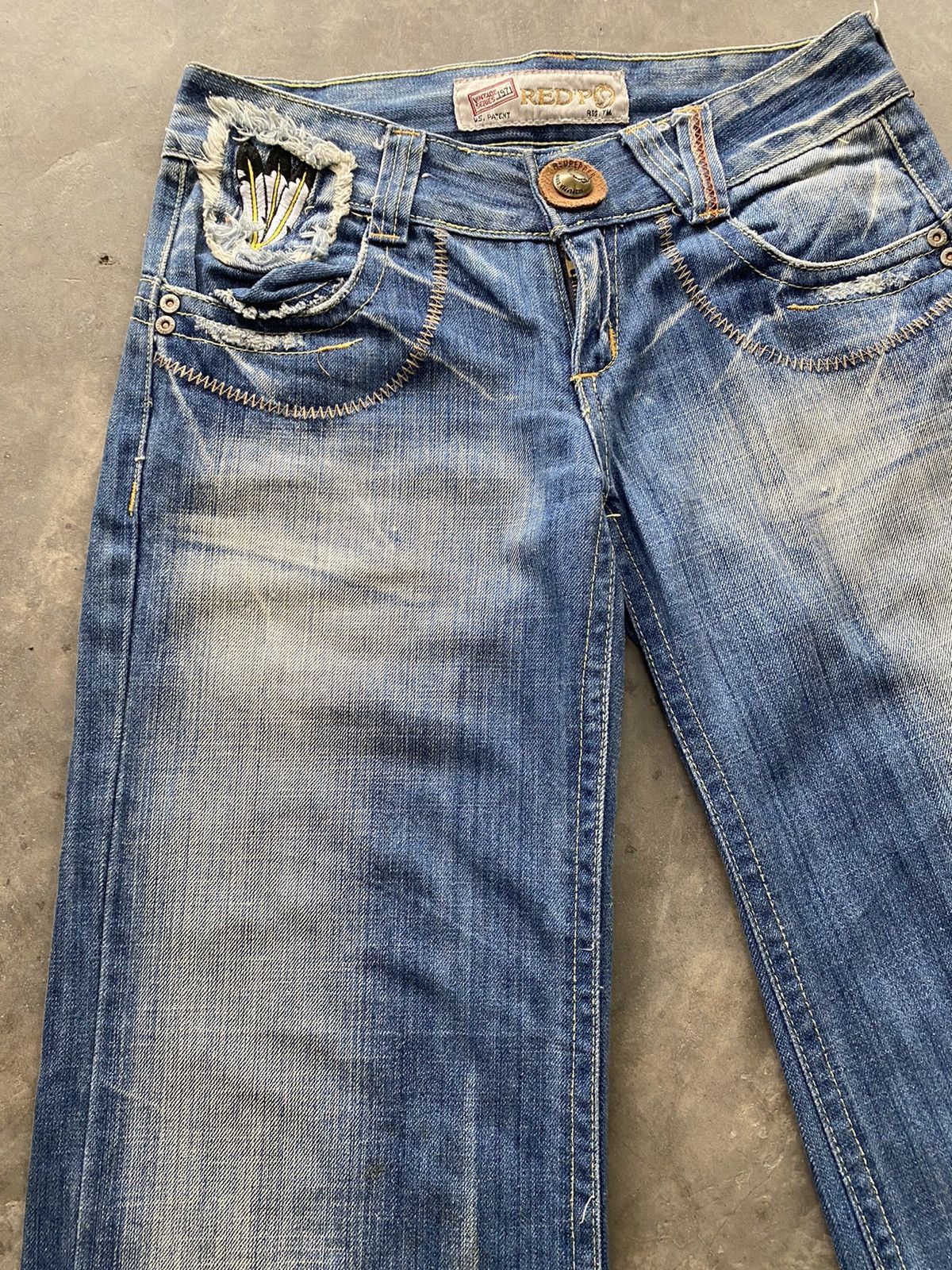 Hysteric Glamour × If Six Was Nine × Le Grande Bleu (L.G.B.) Baggy Flare Japan Red Paper Low Rise Wide Leg Size US 28 / EU 44 - 5 Thumbnail