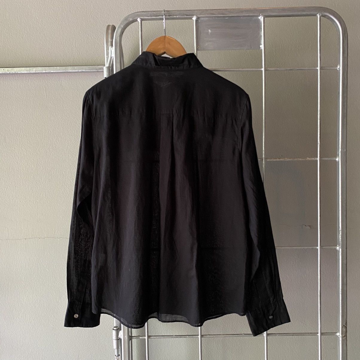 Issey Miyake × Japanese Brand Sunao kuwahara Sheer Black Long Sleeve Shirt Size M / US 6-8 / IT 42-44 - 4 Thumbnail