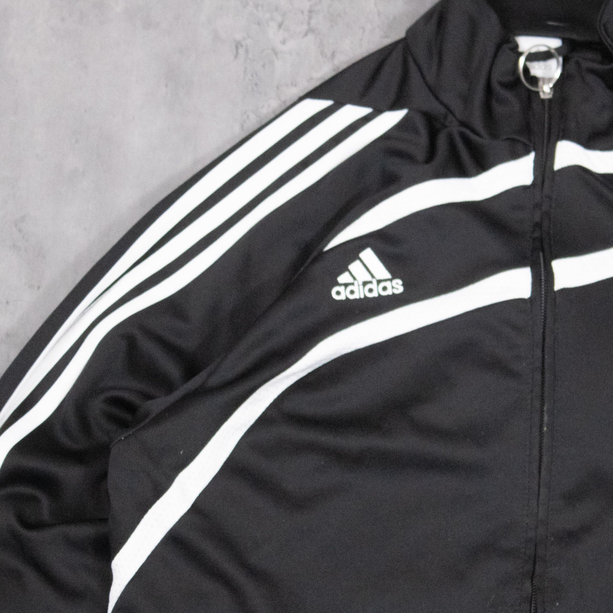Adidas Y2K 2010 Adidas Curve Stripes Black Track Top Sweater Size US M / EU 48-50 / 2 - 6 Thumbnail