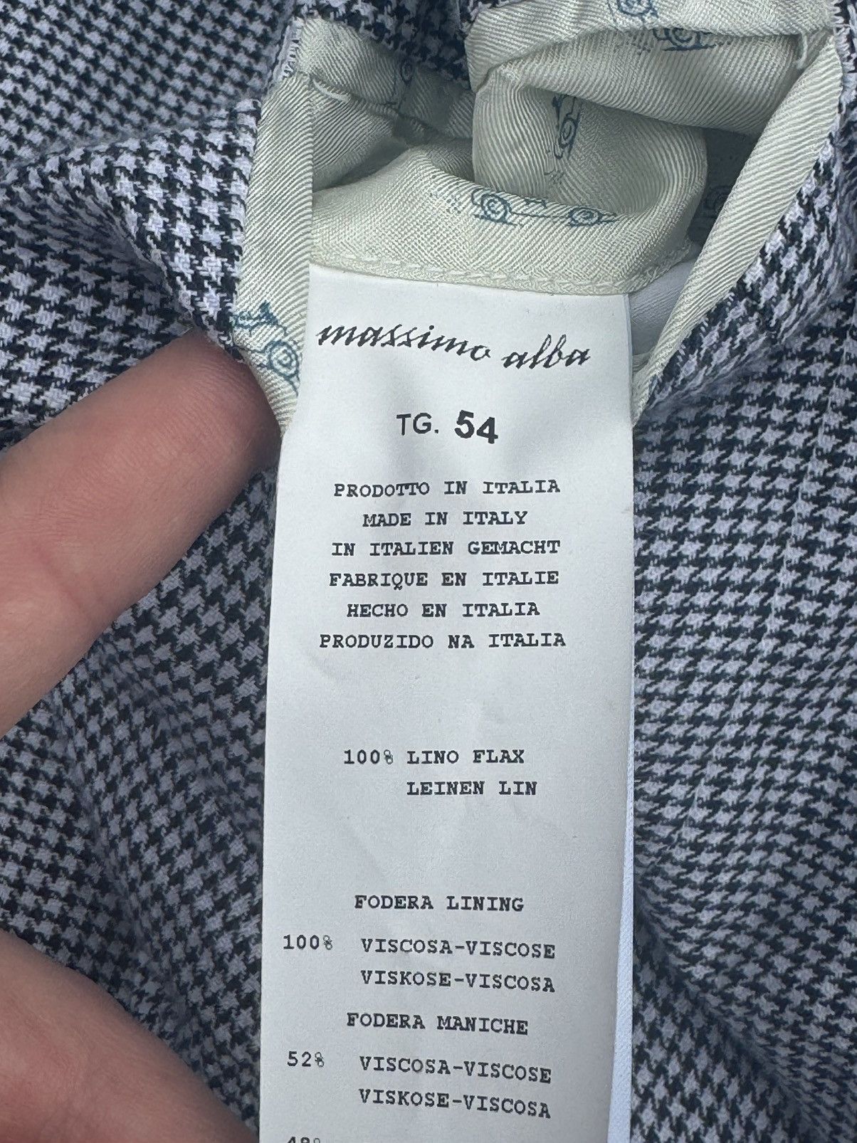 Massimo Alba Massimo Alba Lin houndstooth blazer luxury Size 44R - 13 Thumbnail