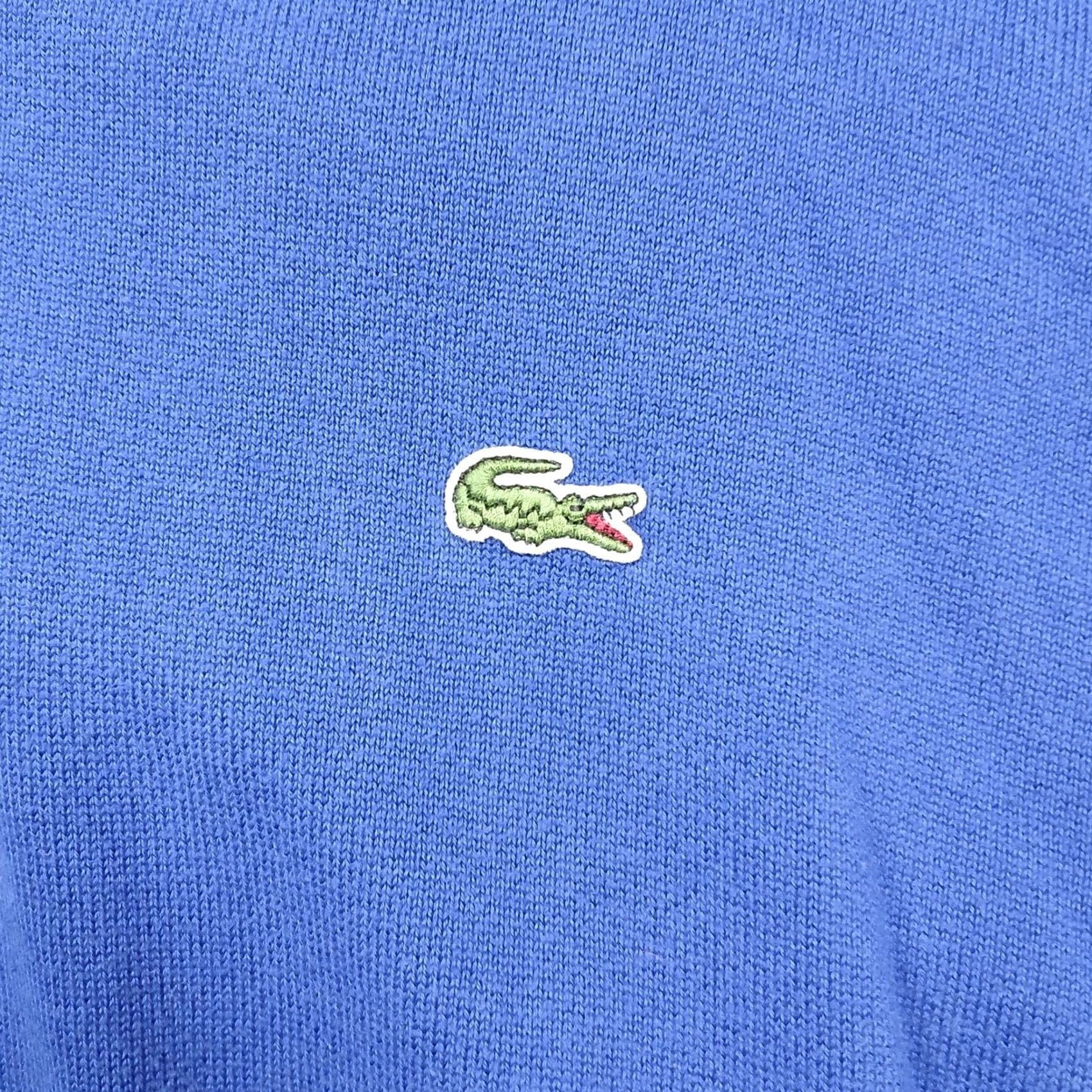 Lacoste Lacoste Sweater Vest Men 11R Blue Cotton V-Neck Croc Logo Vest Knit Sleeveless Golf Adults Mens Size US L / EU 52-54 / 3 - 4 Thumbnail