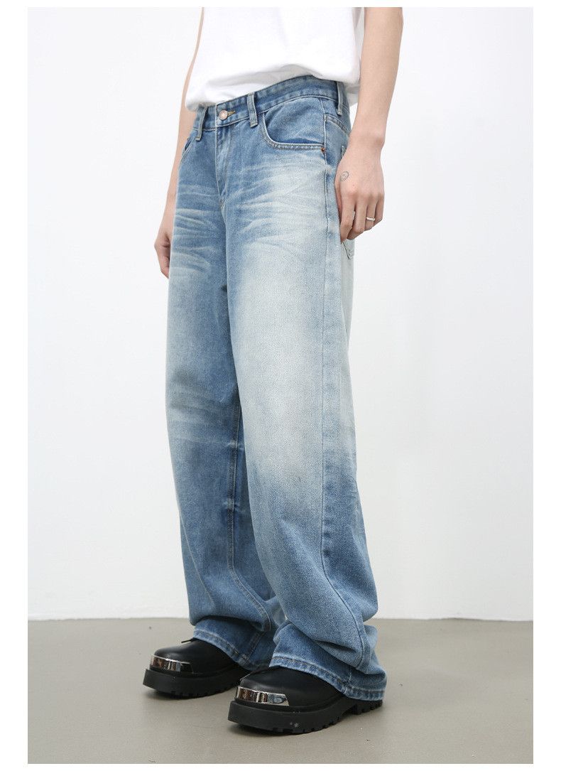 Japanese Brand × Jean Light blue vintage washed wide-leg versatile loose jeans Size US 32 / EU 48 - 4 Thumbnail
