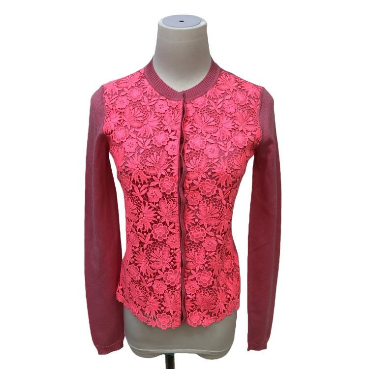 Valentino Valentino Pink Lace Panel Cardigan Size XS Size XS / US 0-2 / IT 36-38 - 1 Thumbnail