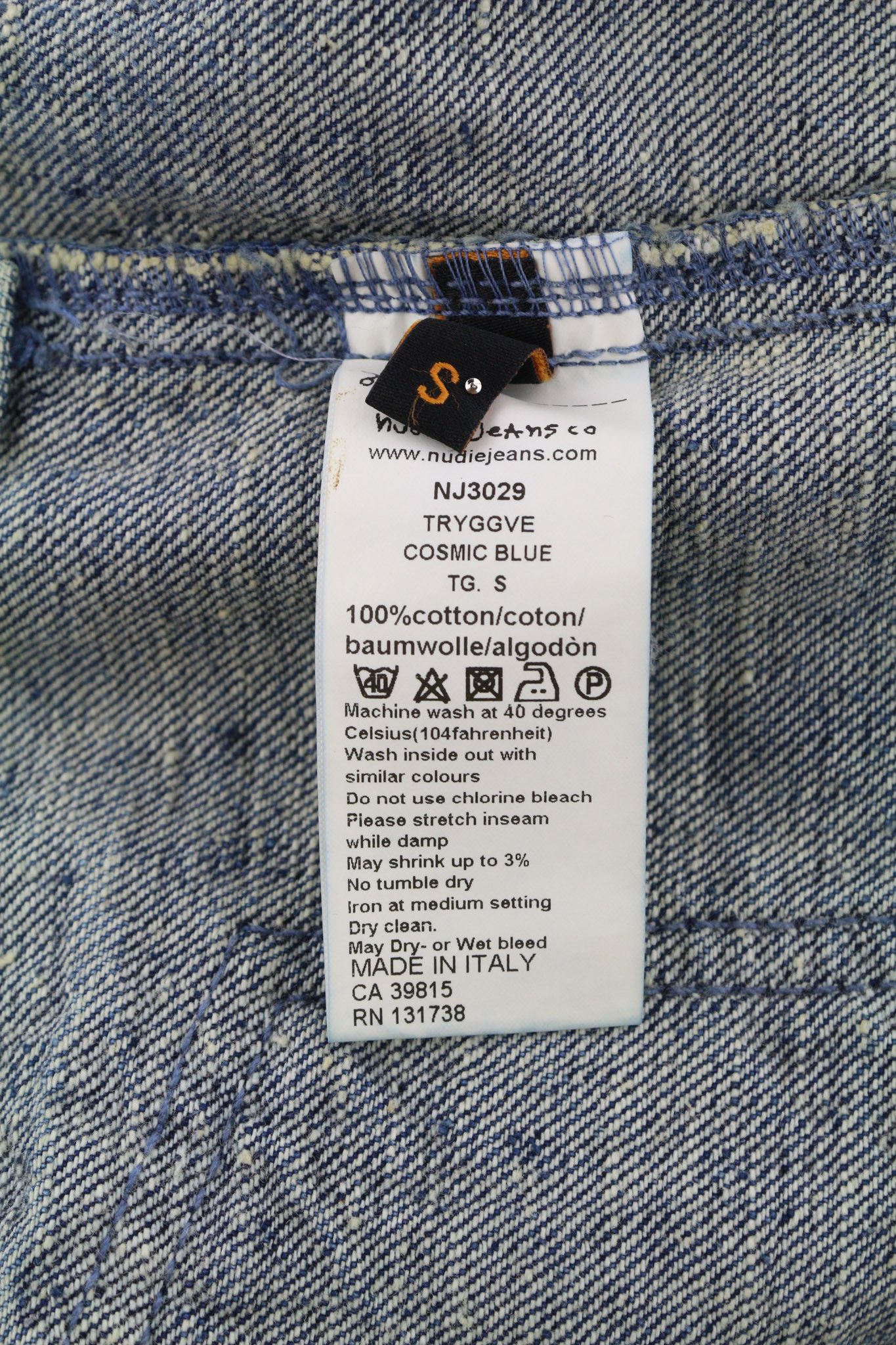 Nudie Jeans TRYGGVE S Cosmic Blue Washed Polo Neck Jacket 81614 Size US S / EU 44-46 / 1 - 7 Thumbnail