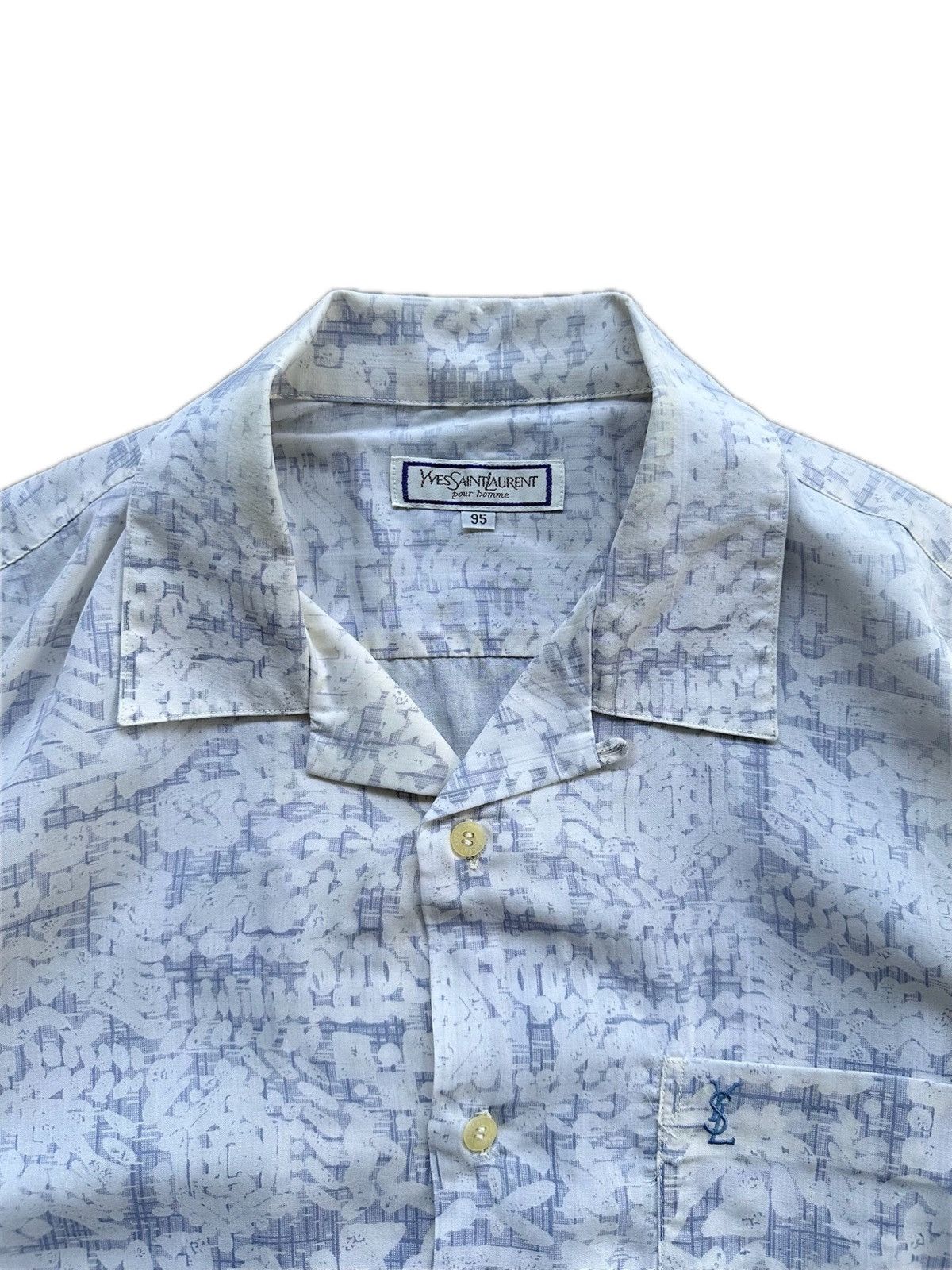 Yves Saint Laurent Yves Saint Laurent Hawaiian Style Button Up Shirt Size US L / EU 52-54 / 3 - 3 Thumbnail