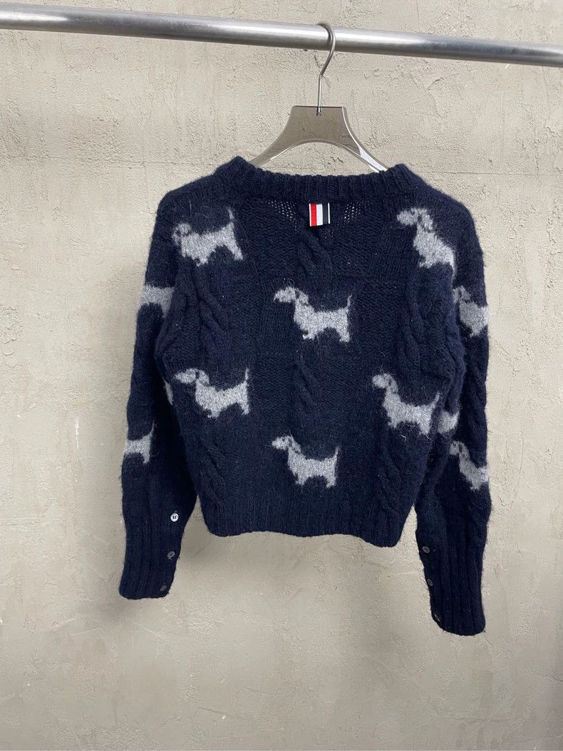 Thom Browne Thom browne Dark blue puppy short wool cardigan sweater 250 Size M / US 6-8 / IT 42-44 - 2 Thumbnail
