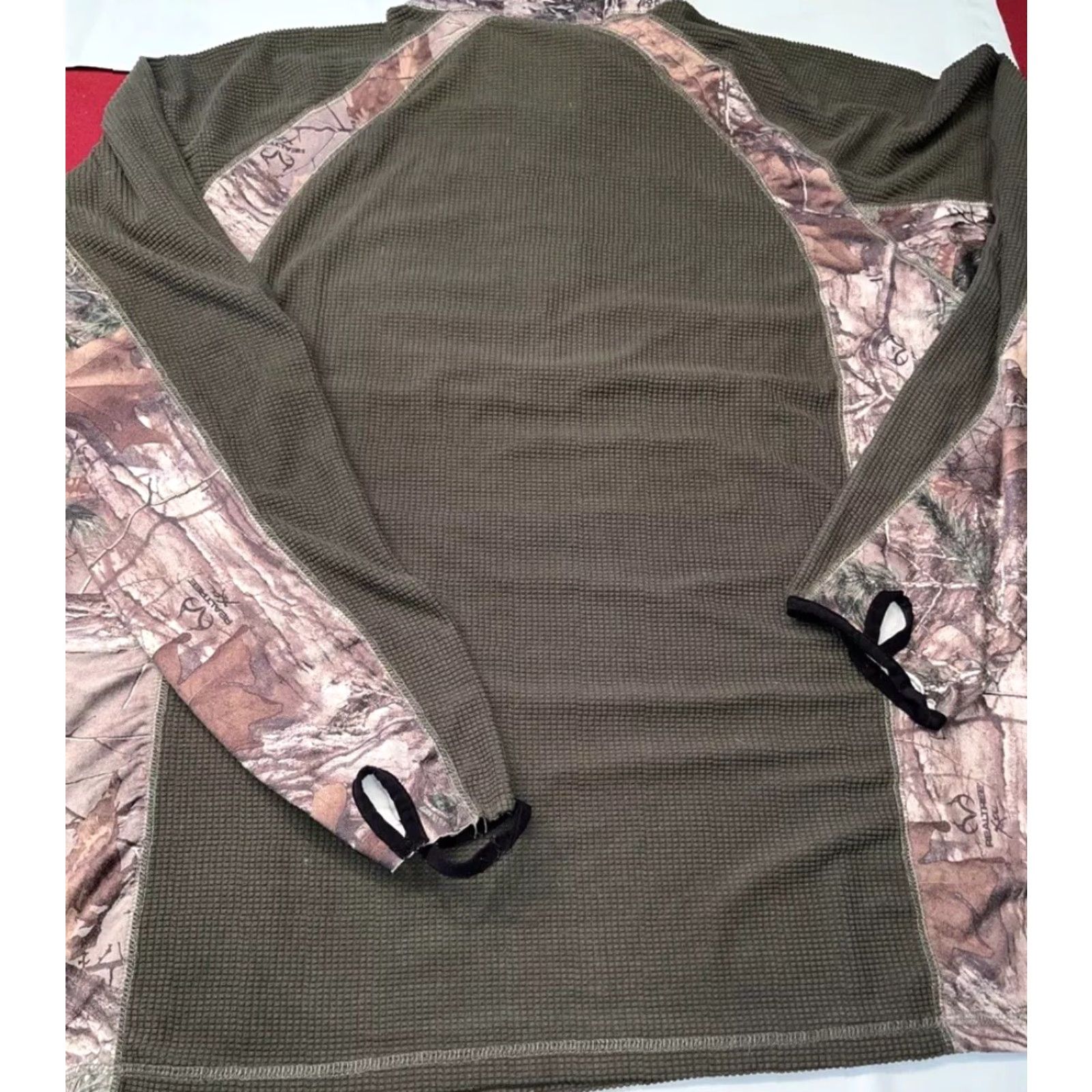 Olive Bushmaster 2XL Shirt Olive Green Thermal Knit 1/2 Zip Camo Long Sleeve Hunting Mens Shirt Size US XXL / EU 58 / 5 - 2 Thumbnail