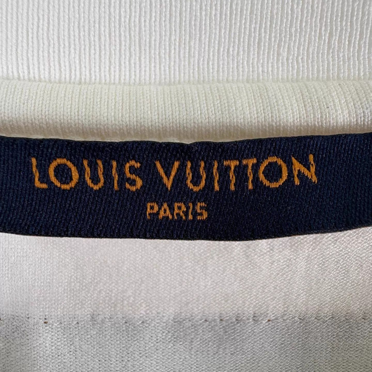 Louis Vuitton LV White Embossed Logo Short Sleeve Tee 100% Cotton Italy 5L Size 4XL / US 24-26 - 5 Thumbnail