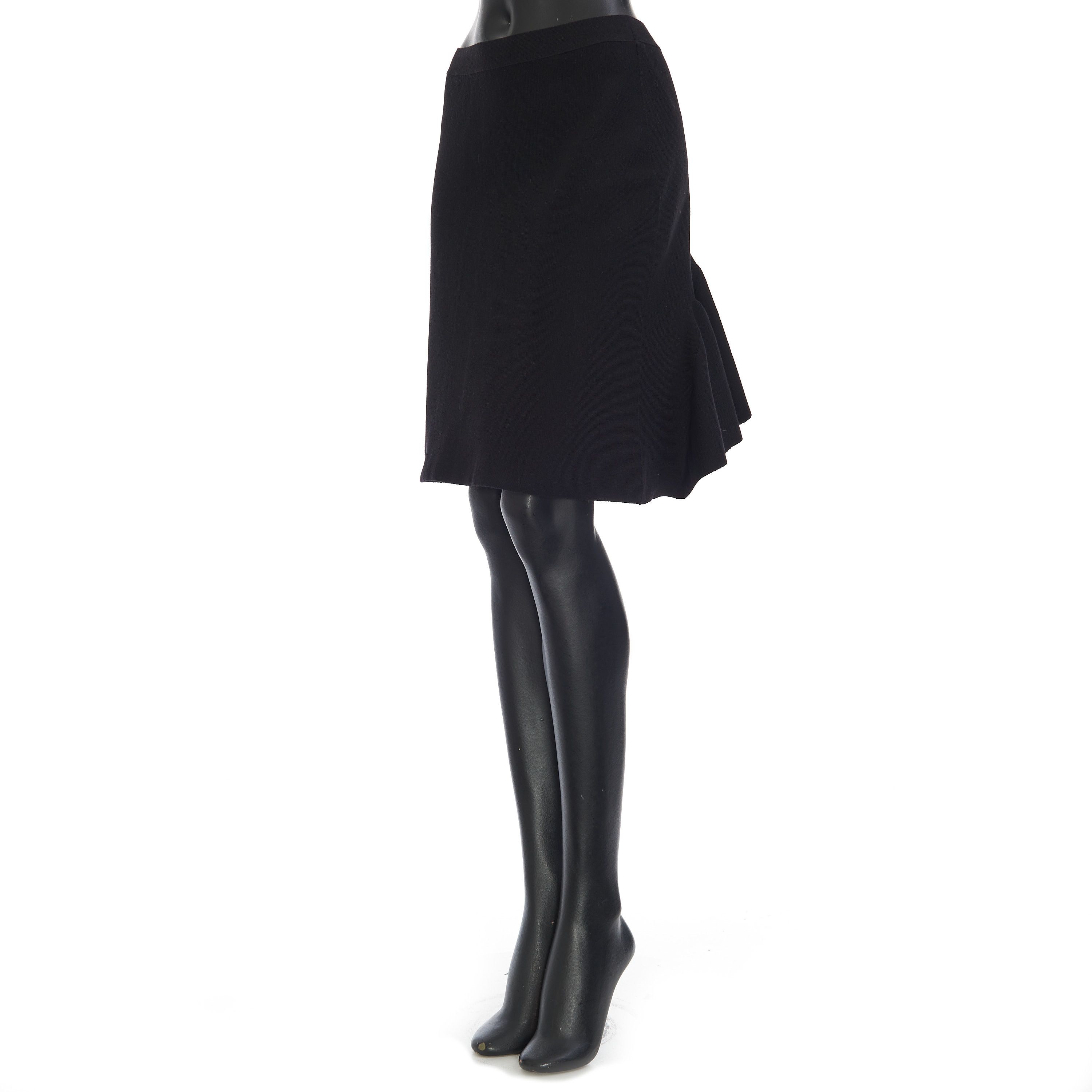 Bottega Veneta Lightweight Compact Stretch Skirt In Black Wool Size 32" / US 10 / IT 46 - 2 Thumbnail