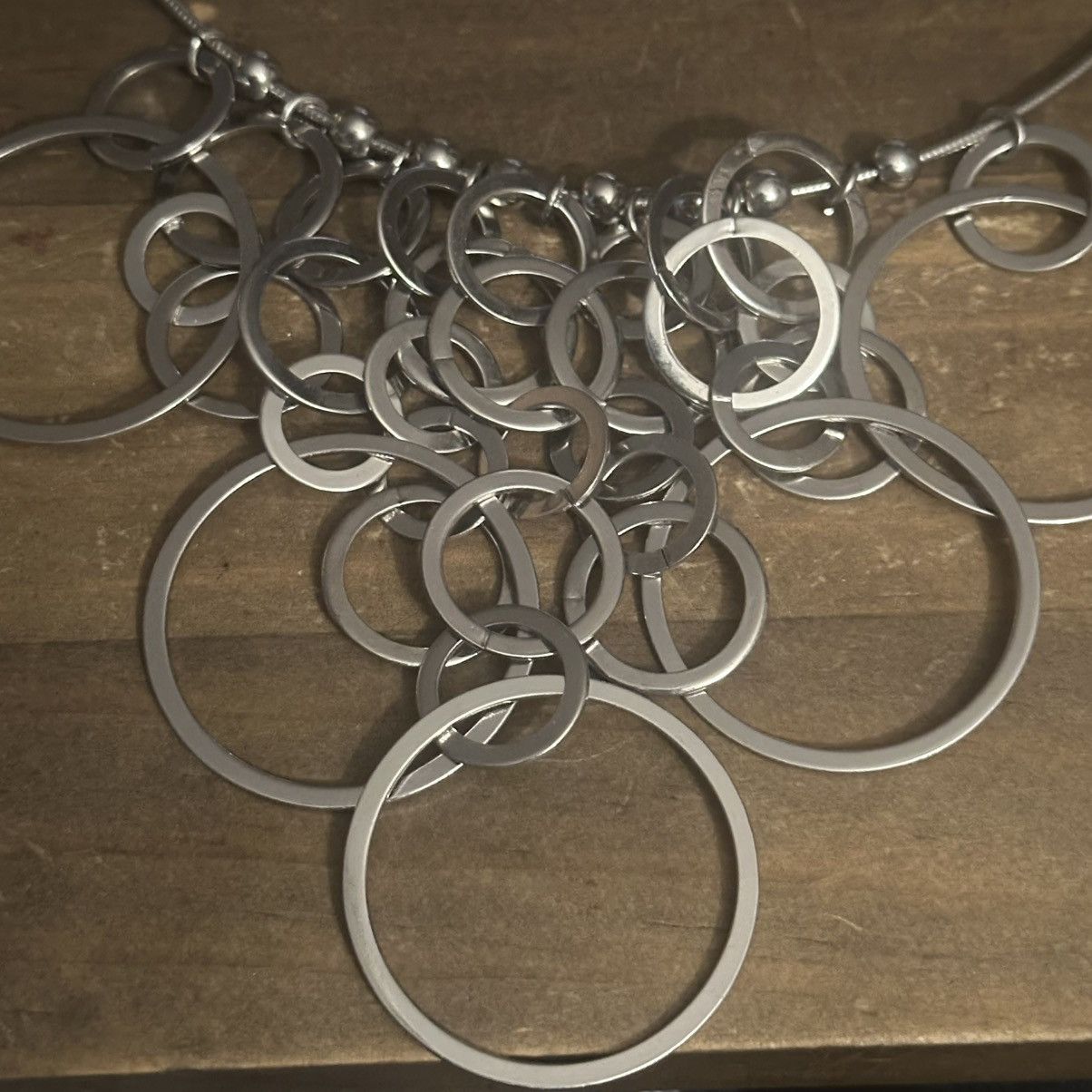 Other Cookie Lee silver tone interlocking circles bib necklace Size ONE SIZE - 3 Thumbnail