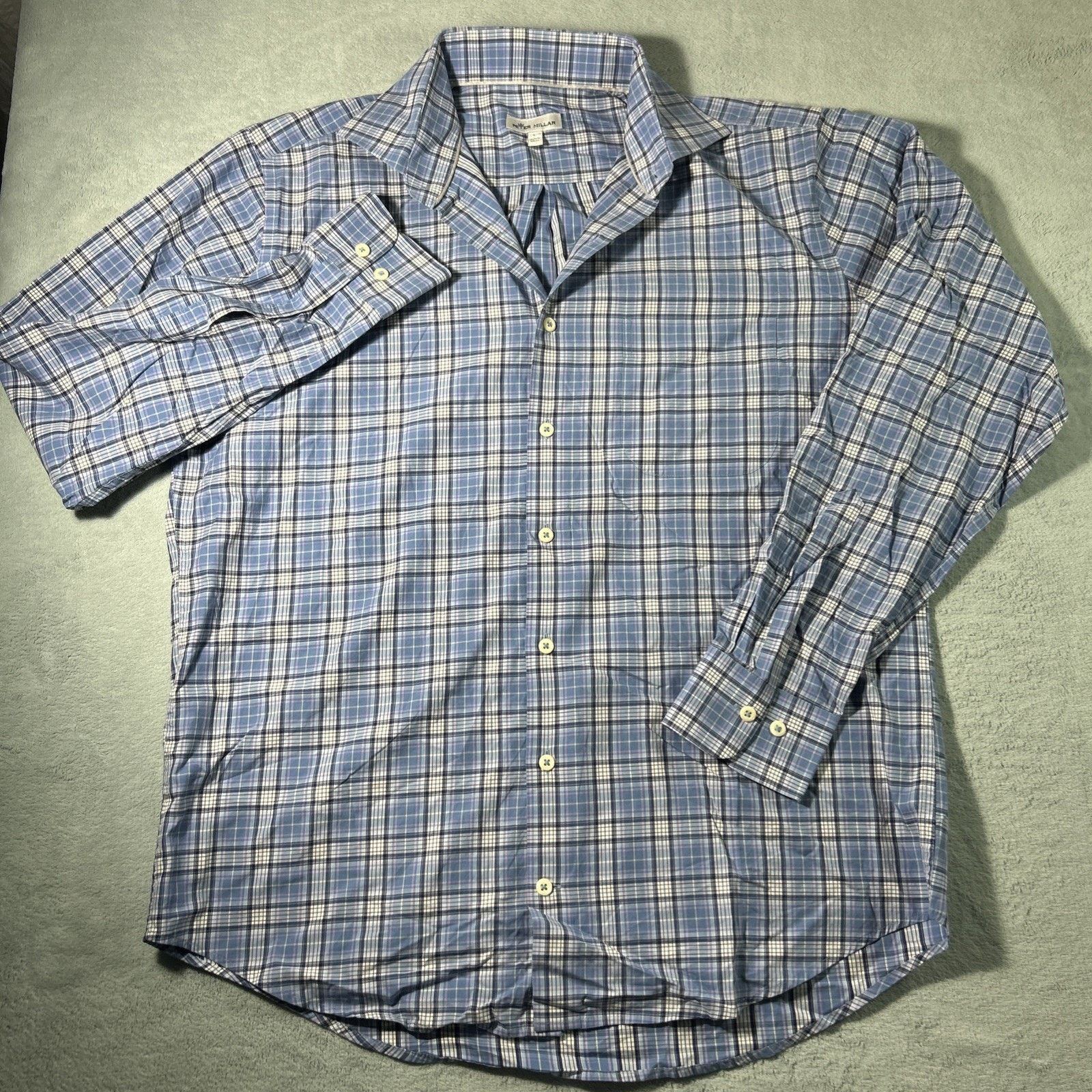 Peter Millar Peter Millar Canal Poplin Shirt Large Long Sleeve Button Up Size US L / EU 52-54 / 3 - 6 Thumbnail