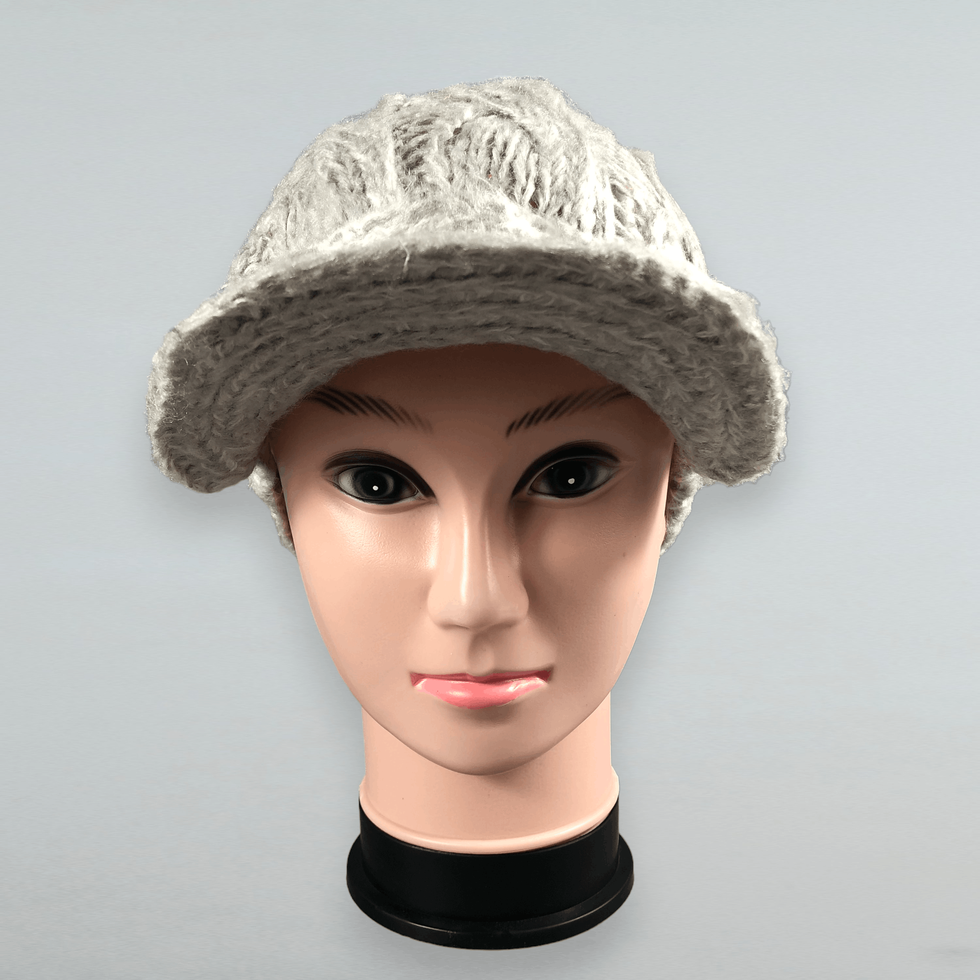 Japanese Brand Cable Knit Crochet Hat Size ONE SIZE - 1 Thumbnail