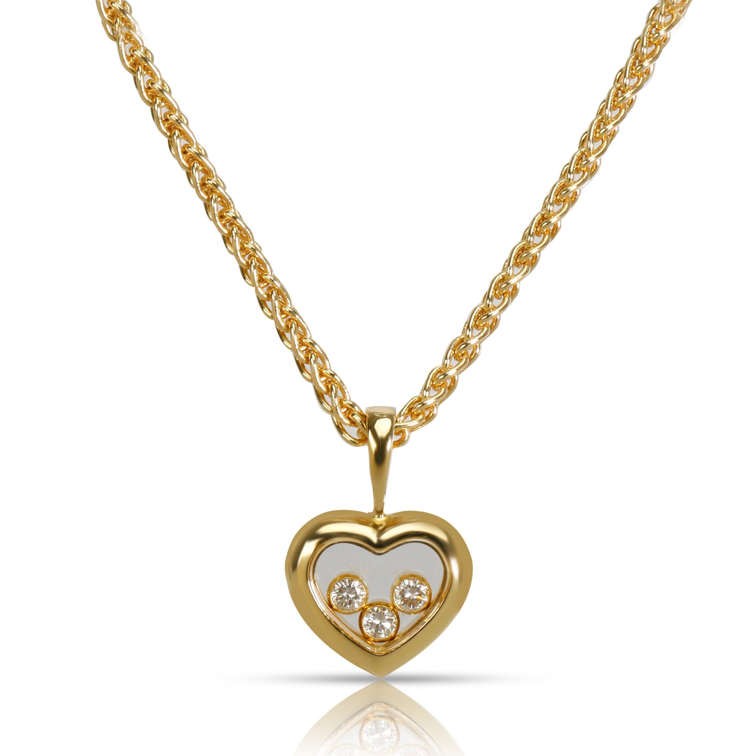 image of Chopard Happy Hearts Icon Pendant In 18K Yellow Gold 0.1 Ctw, Women's