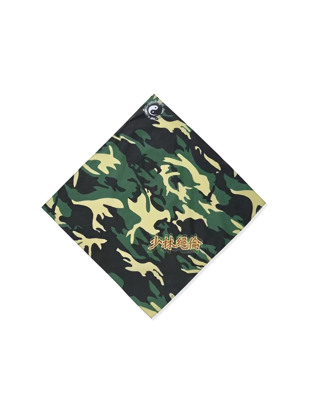 Japanese Brand Y2k Grunge Camo Scarf Bandana “Shǎo lín Jué lún” Graphic OS Size ONE SIZE - 4 Thumbnail