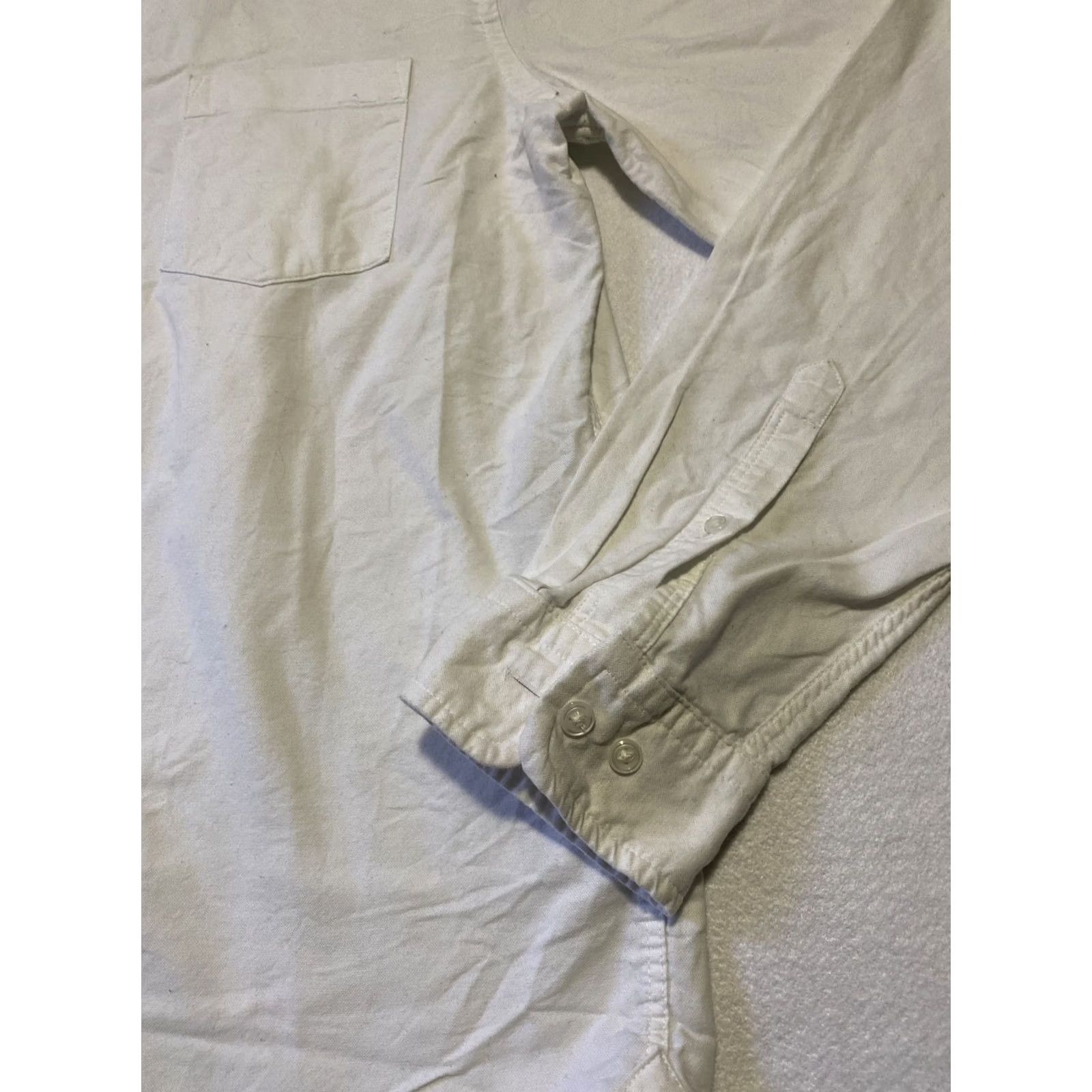 Express Express Dress Shirt Men 15-15.5 Med Regular White Spotted Long Sleeve Button Cotton 100% Collared Buttoned Shirt Mens Size 40R - 3 Thumbnail