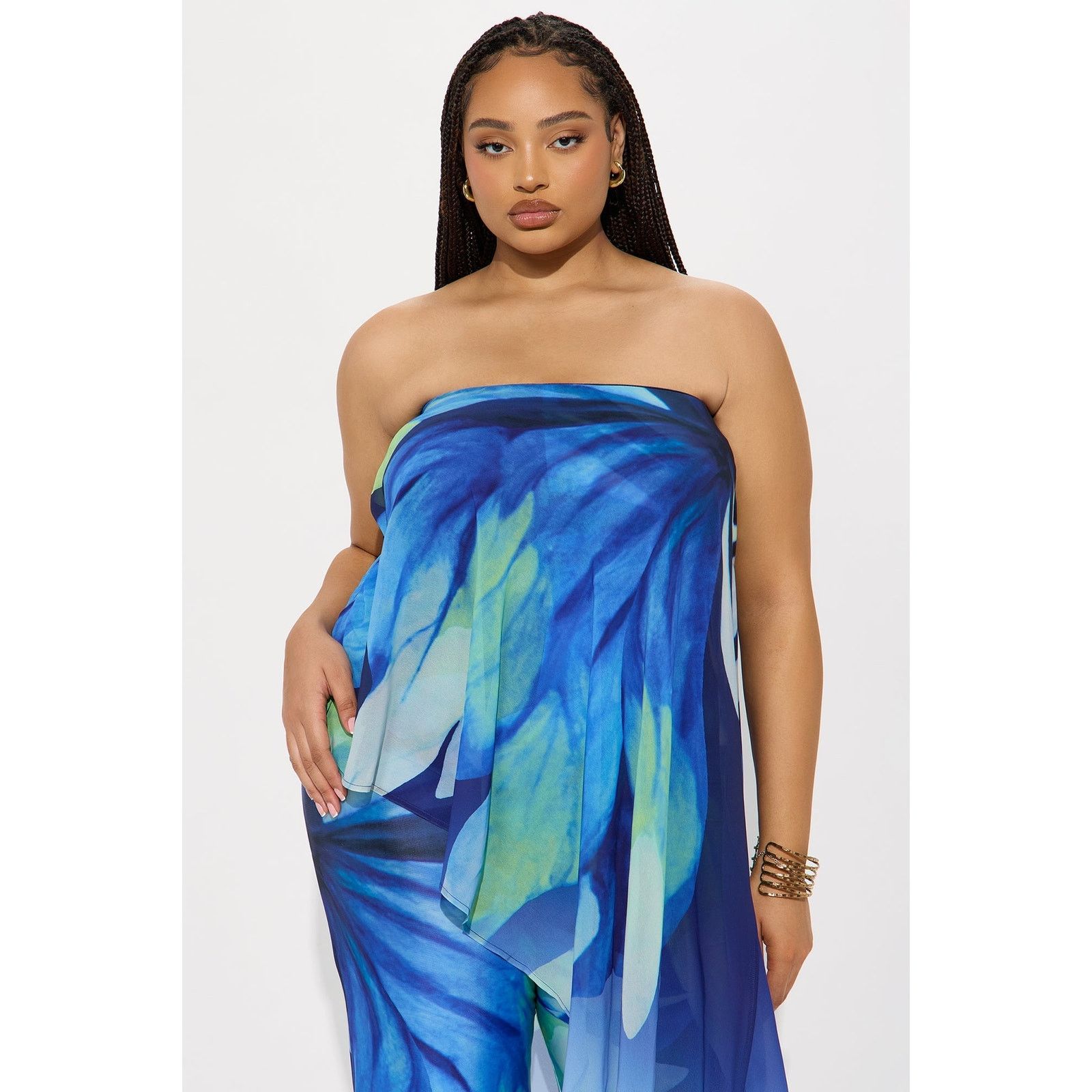 Other Danielle Flowy Floral Jumpsuit - Blue - Size S Size 27" / US 4 / IT 40 - 5 Thumbnail