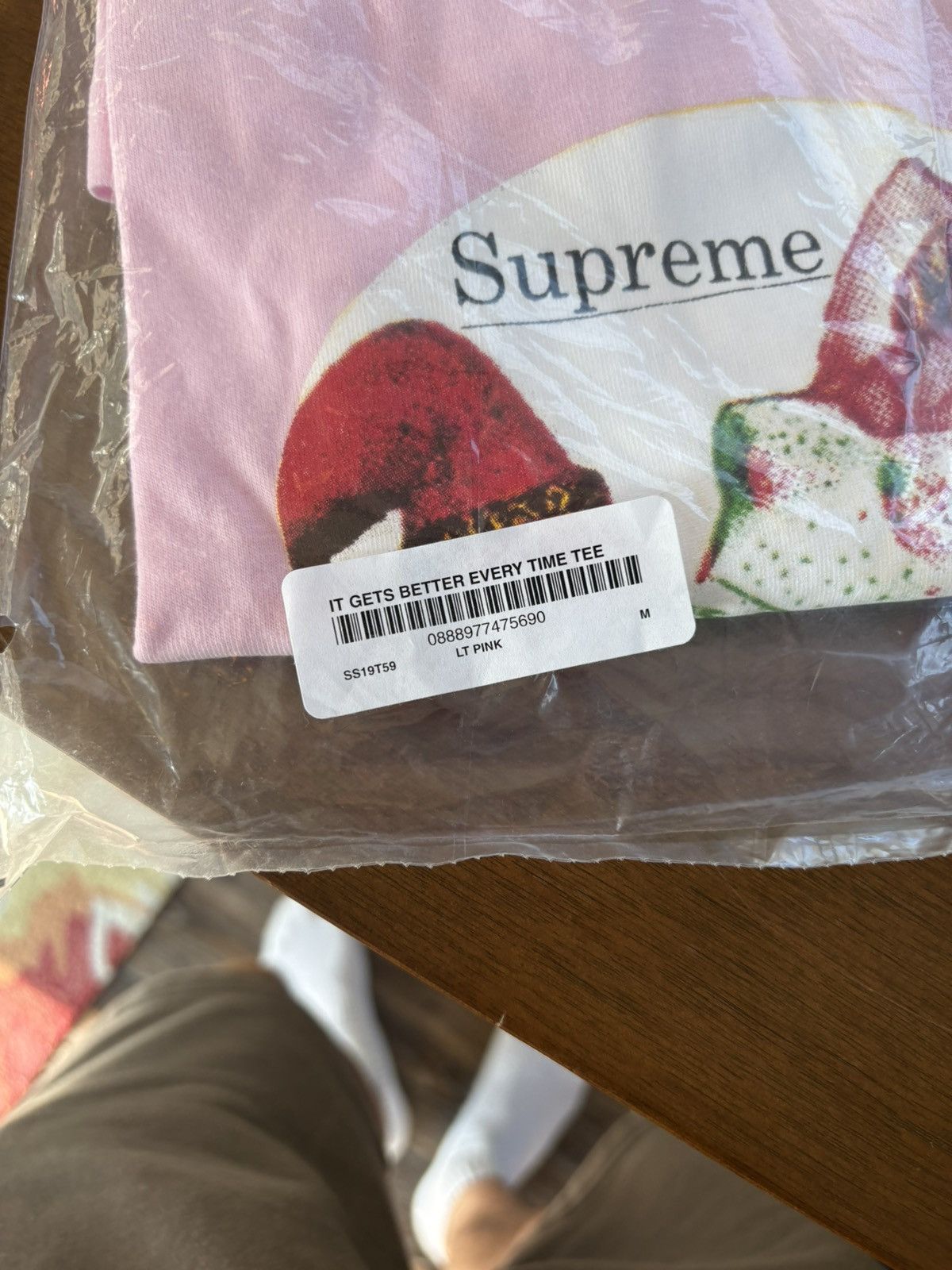 Supreme Supreme It Gets Better Every Time Tee SS19 Pink Size US M / EU 48-50 / 2 - 3 Thumbnail