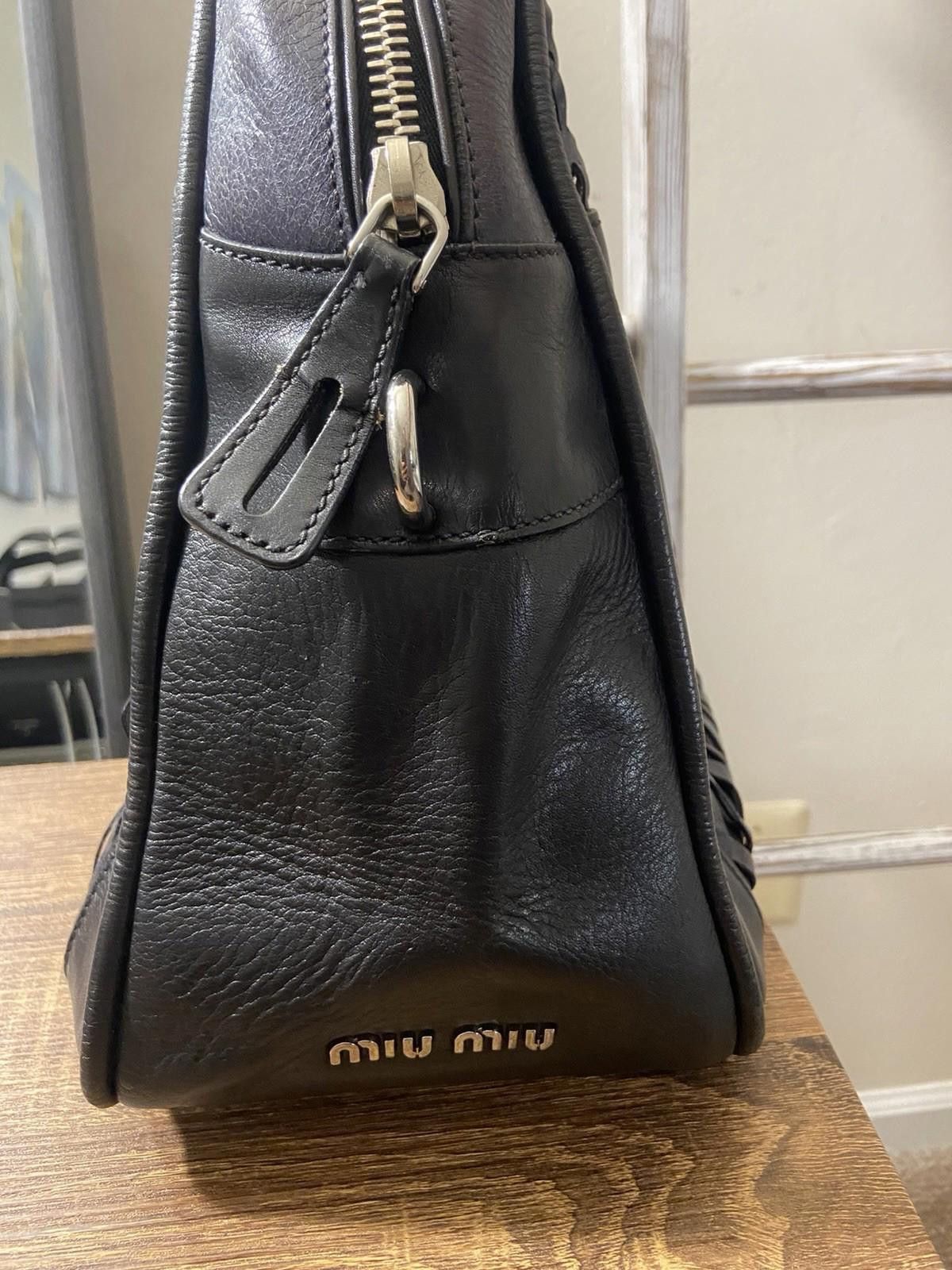 Miu Miu Rare Miu Miu Black Leather Laser Cutout Bowling Tote Handbag Size ONE SIZE - 6 Thumbnail