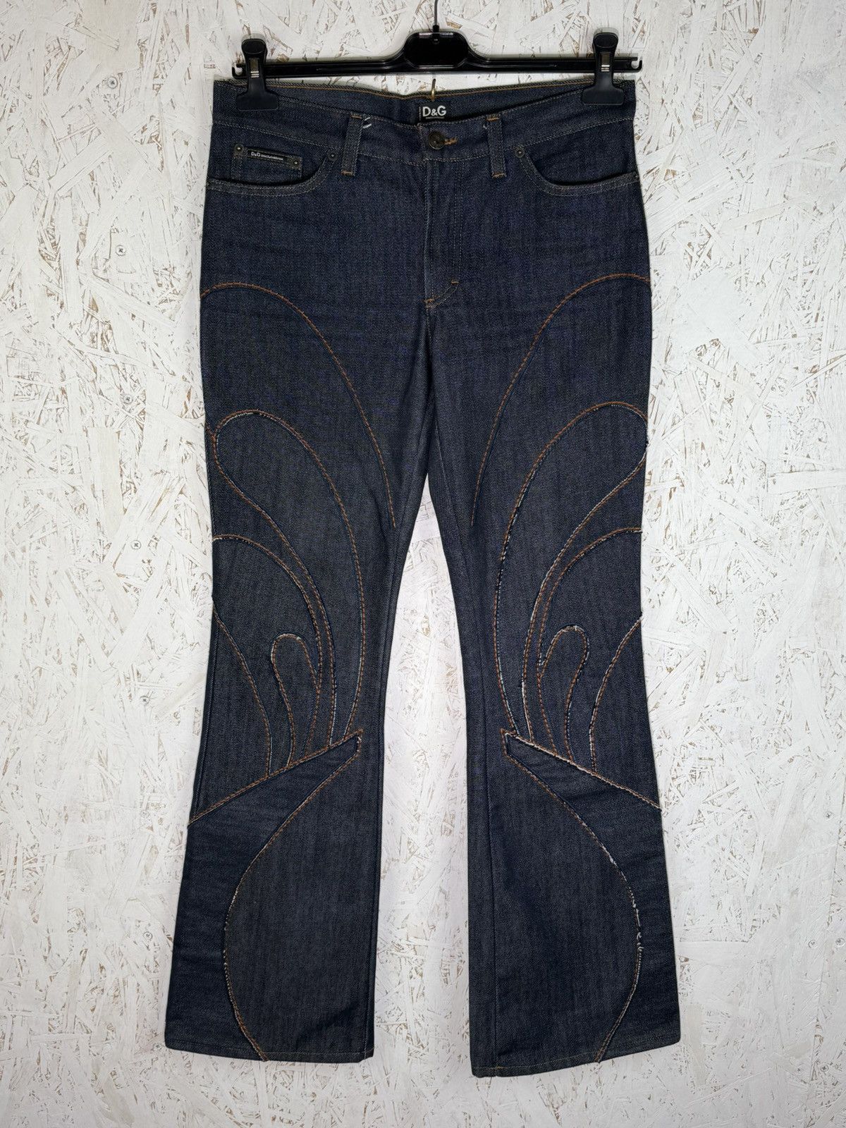 Dolce & Gabbana Dolce & Gabbana SS2002 Butterfly Denim Flared Jeans 28/42 Size 28" / US 6 / IT 42 - 1 Thumbnail