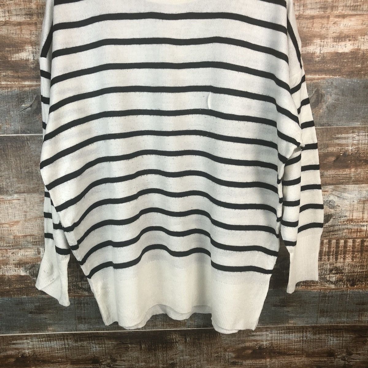 GU × OVER THE STRiPES GU Stripe White Knitwear #A1333 Size XL / US 12-14 / IT 48-50 - 6 Thumbnail