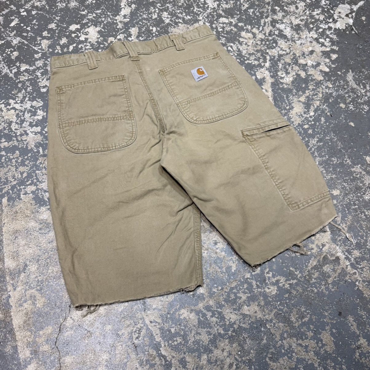 Carhartt Vintage Carhartt Tan Cargo Cut Off Workwear Shorts Jorts Size US 32 / EU 48 - 8 Thumbnail