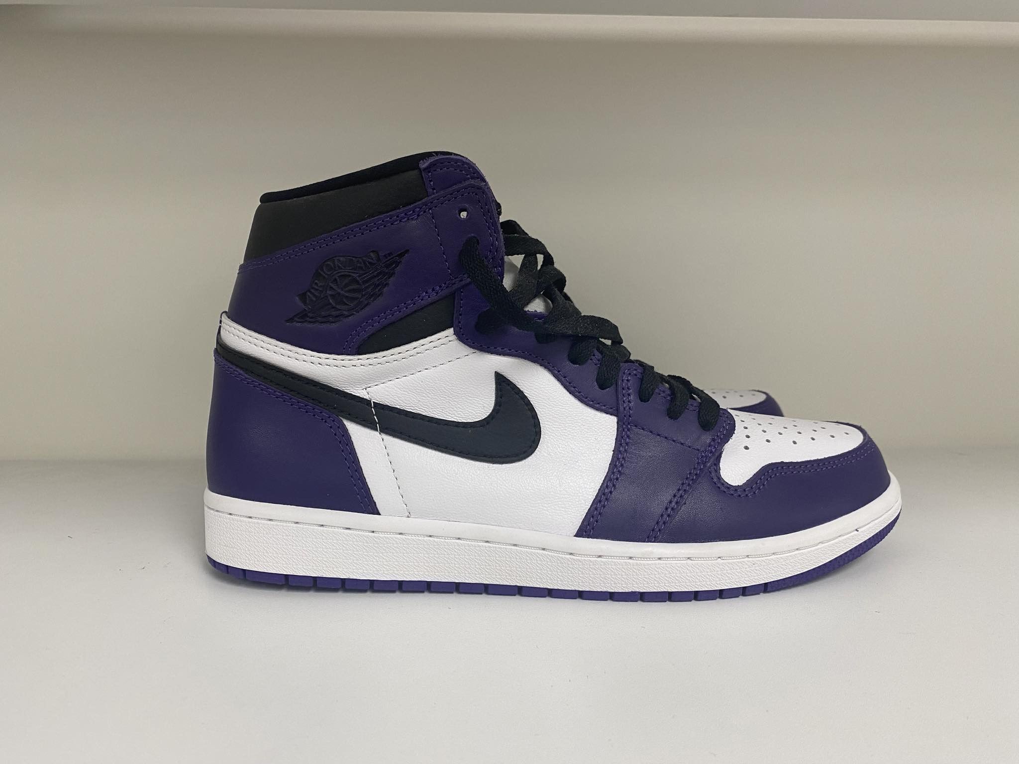 image of Air Jordan 1 Shoes in Court Purple, Men's (Size 10)
