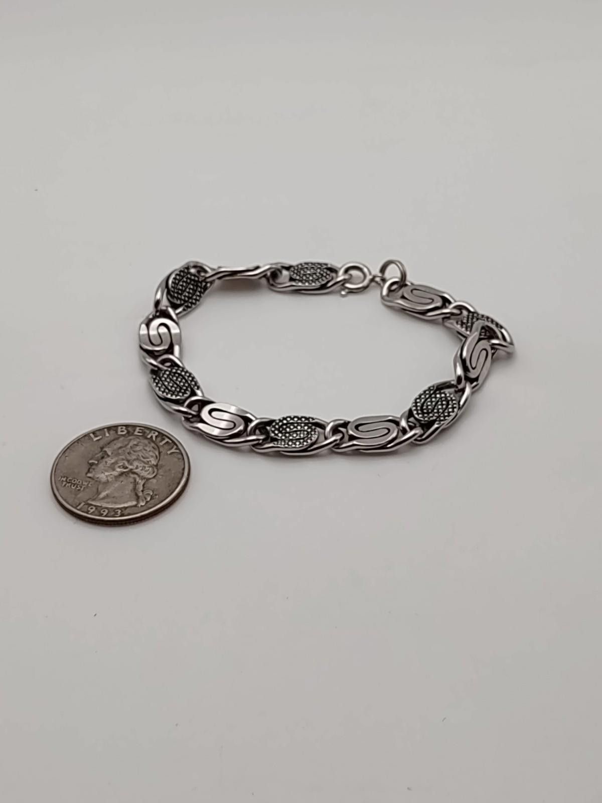 The Unbranded Brand Sterling Silver Artisan Link Bracelet 7” Unisex 17.3g Size ONE SIZE - 5 Thumbnail