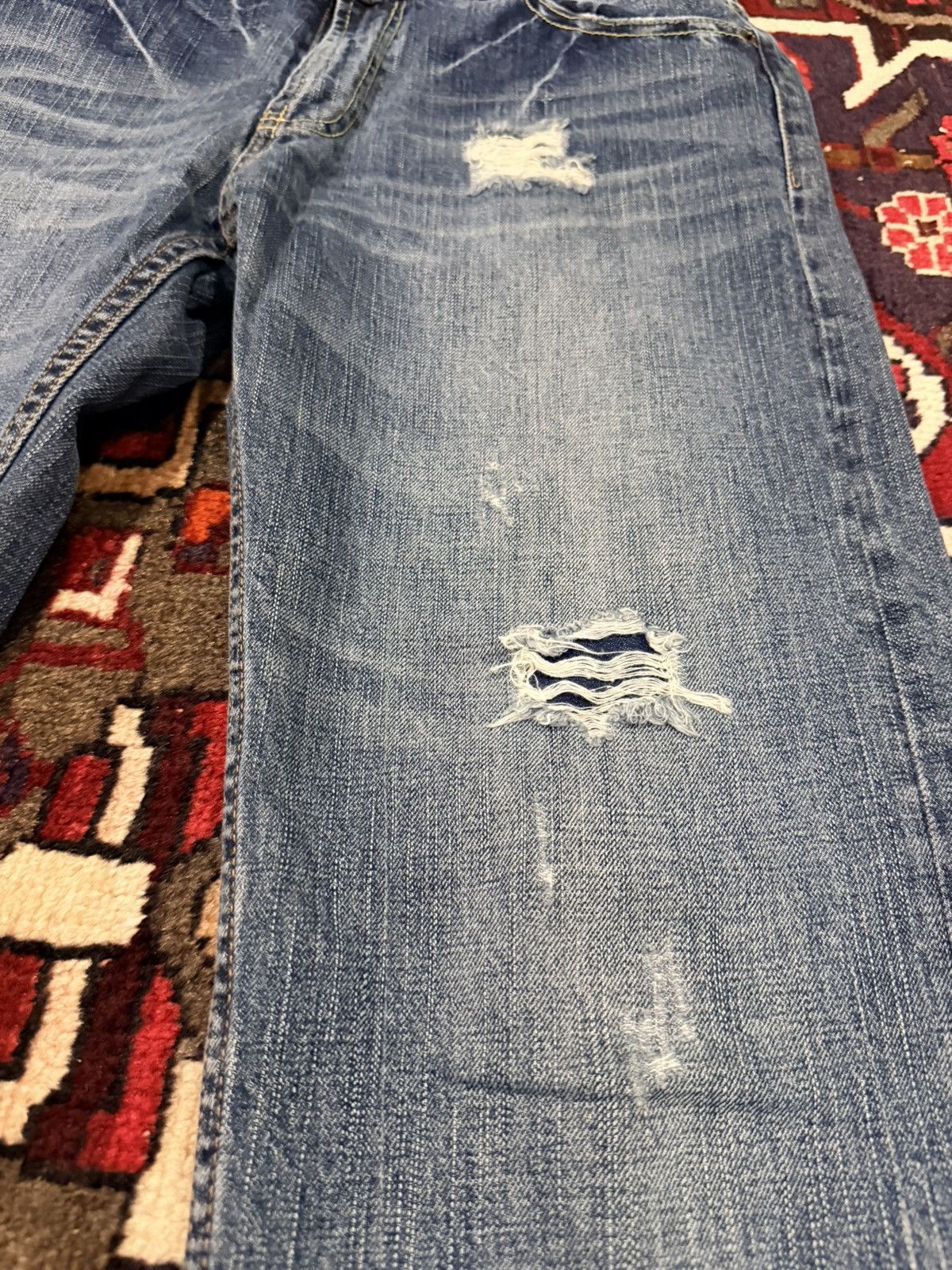 Tornado Mart Vintage Japanese brand Sorridere distressed denim jean Size US 31 - 6 Thumbnail