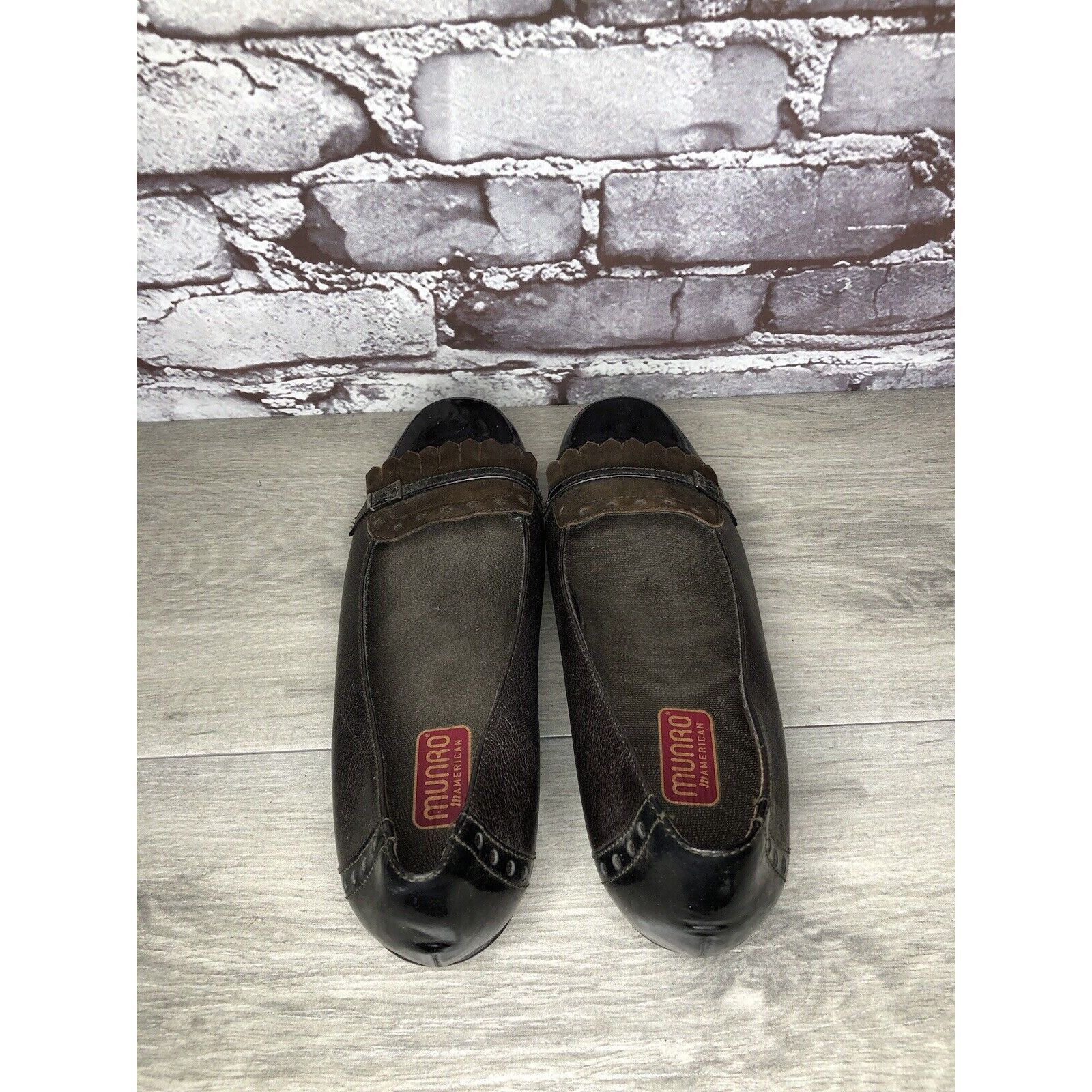 Other Munro Womens Morgan Brown Bronze Leather Kiltie Slip-On Flat Size US 8 / IT 38 - 14 Thumbnail