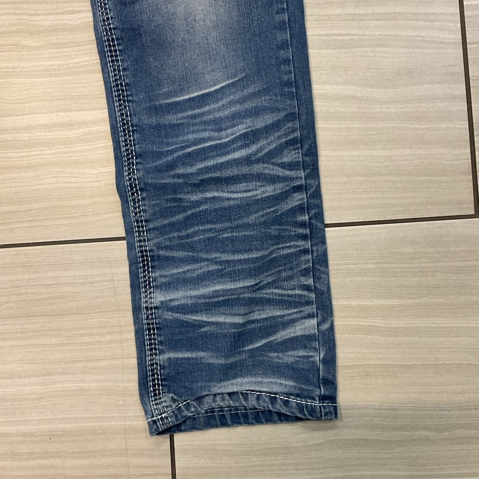 Vintage True Luck Men’s Light Blue Denim Straight Jeans Size US 34 / EU 50 - 5 Thumbnail