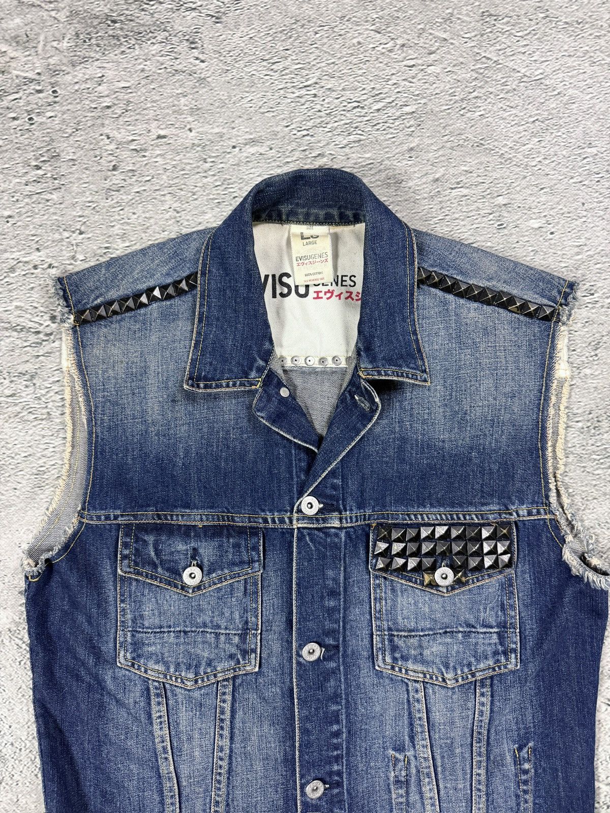 Evisu Evisu denim vest studded jacket Size US L / EU 52-54 / 3 - 2 Thumbnail