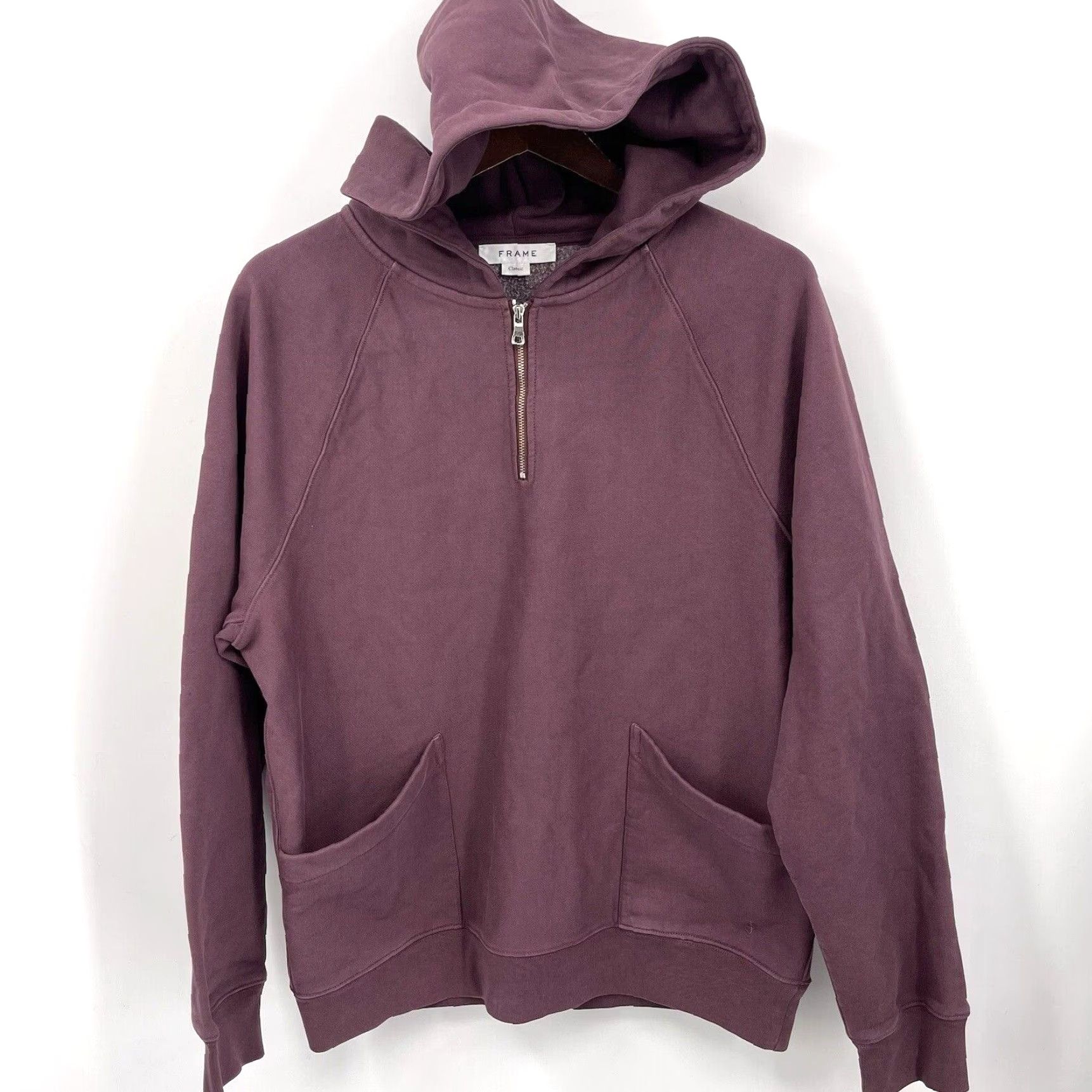 Frame Frame Hoodie Mens Large Quarter Zip Purple Classic Fit Pockets Zipper Size US L / EU 52-54 / 3 - 2 Thumbnail
